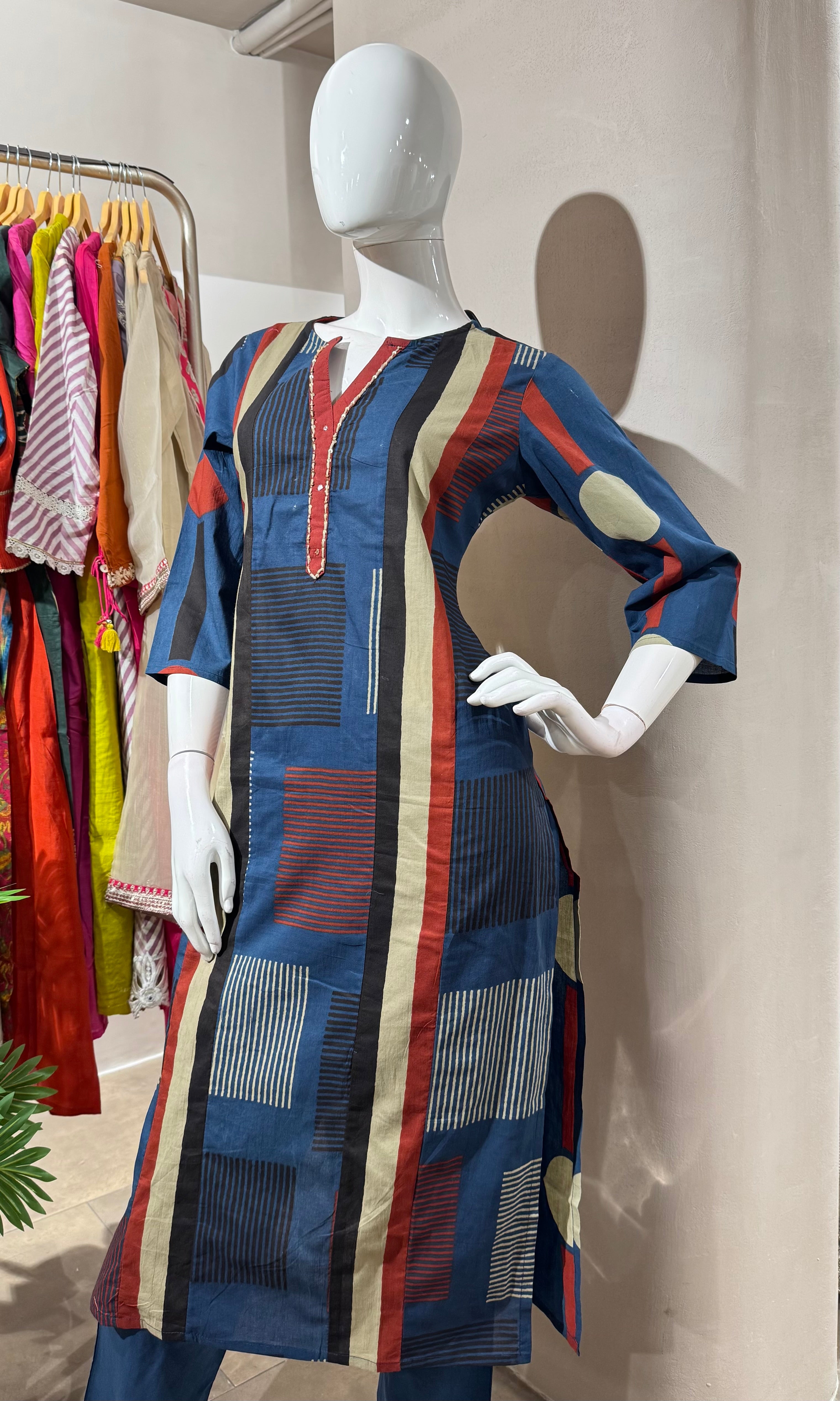 BLUE PRINTED KURTA SET