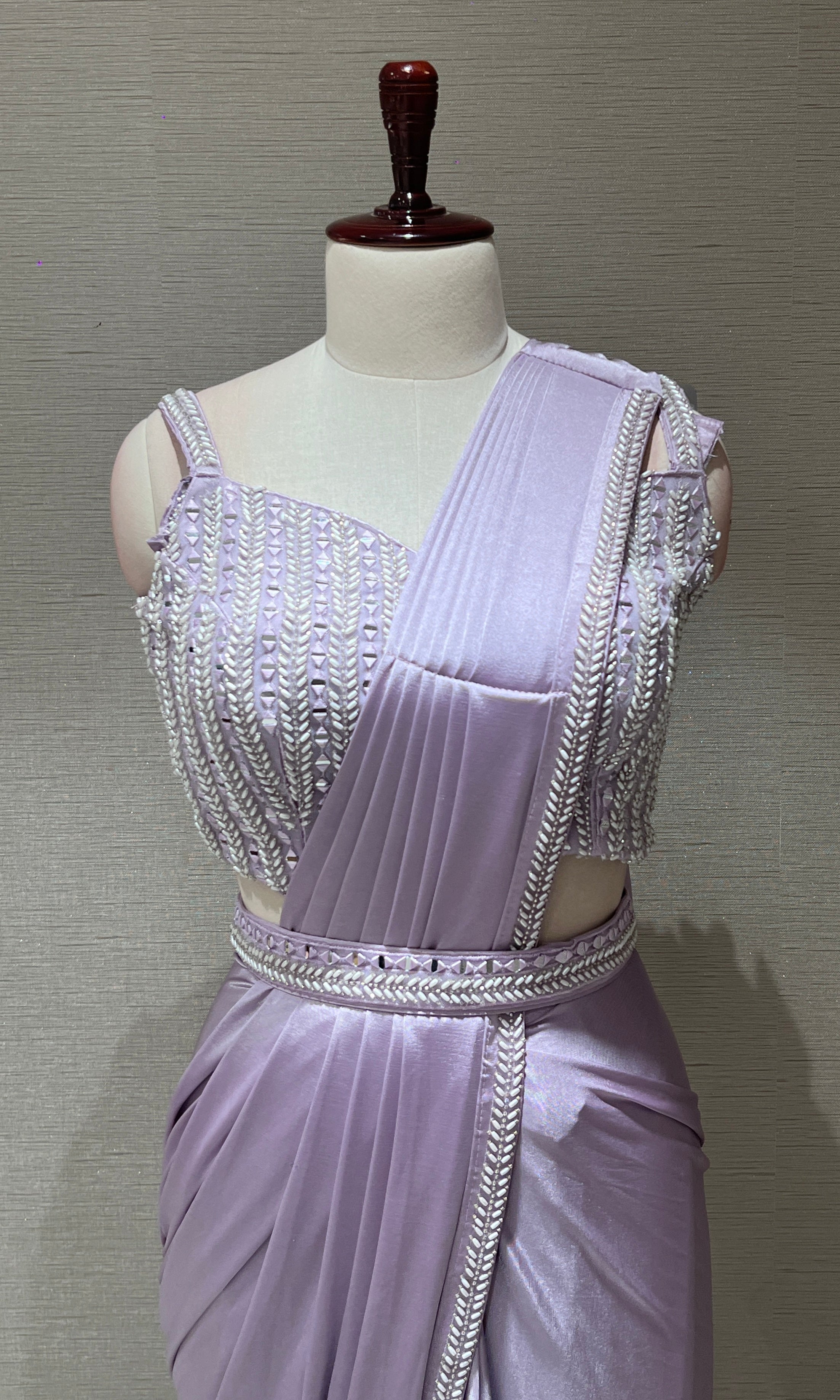 Lavender one minute saree