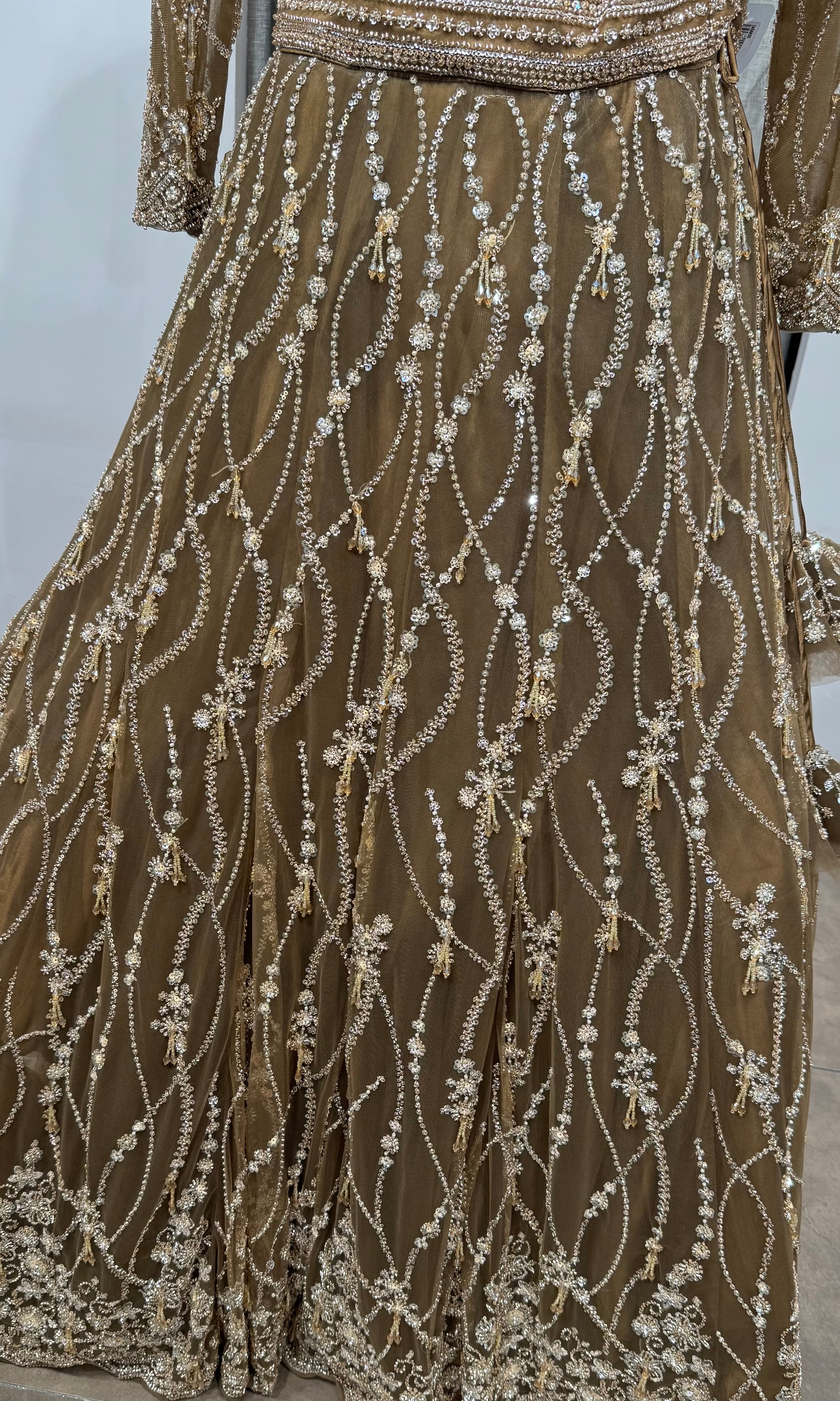 Mocha Brown Designer Lehenga with Sequins
