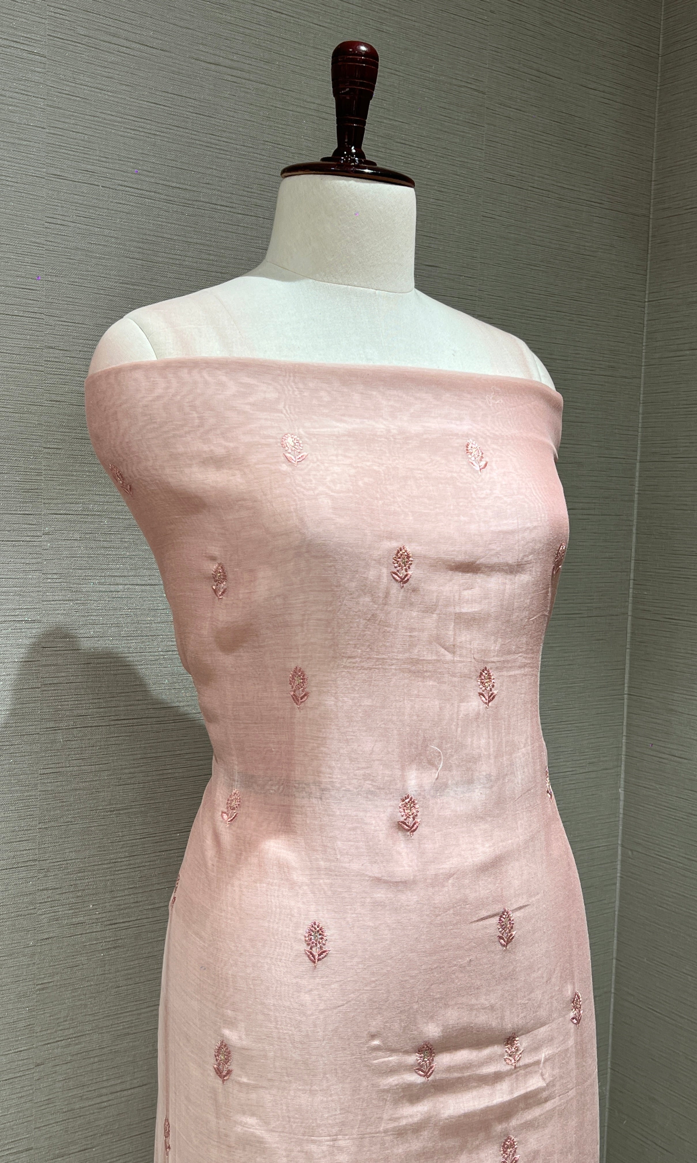 Peach dress material