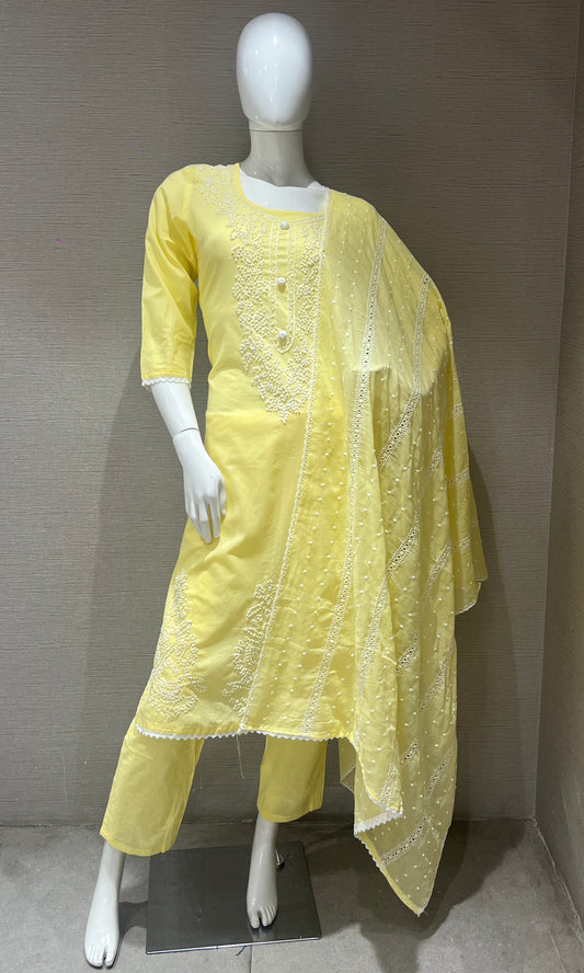 Light yellow kurta set