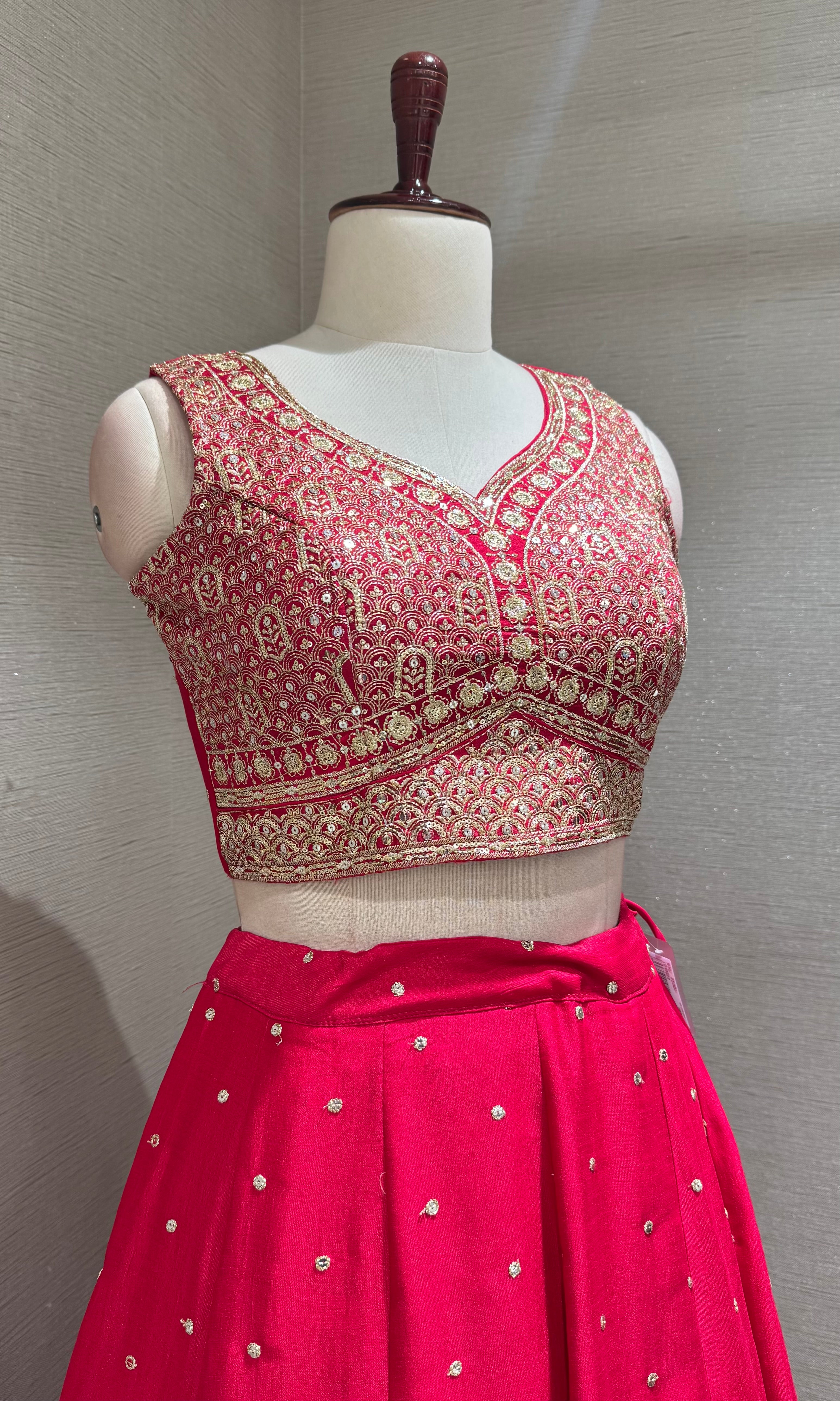 Rani Raw Silk Lehenga with Heavy Zari Border