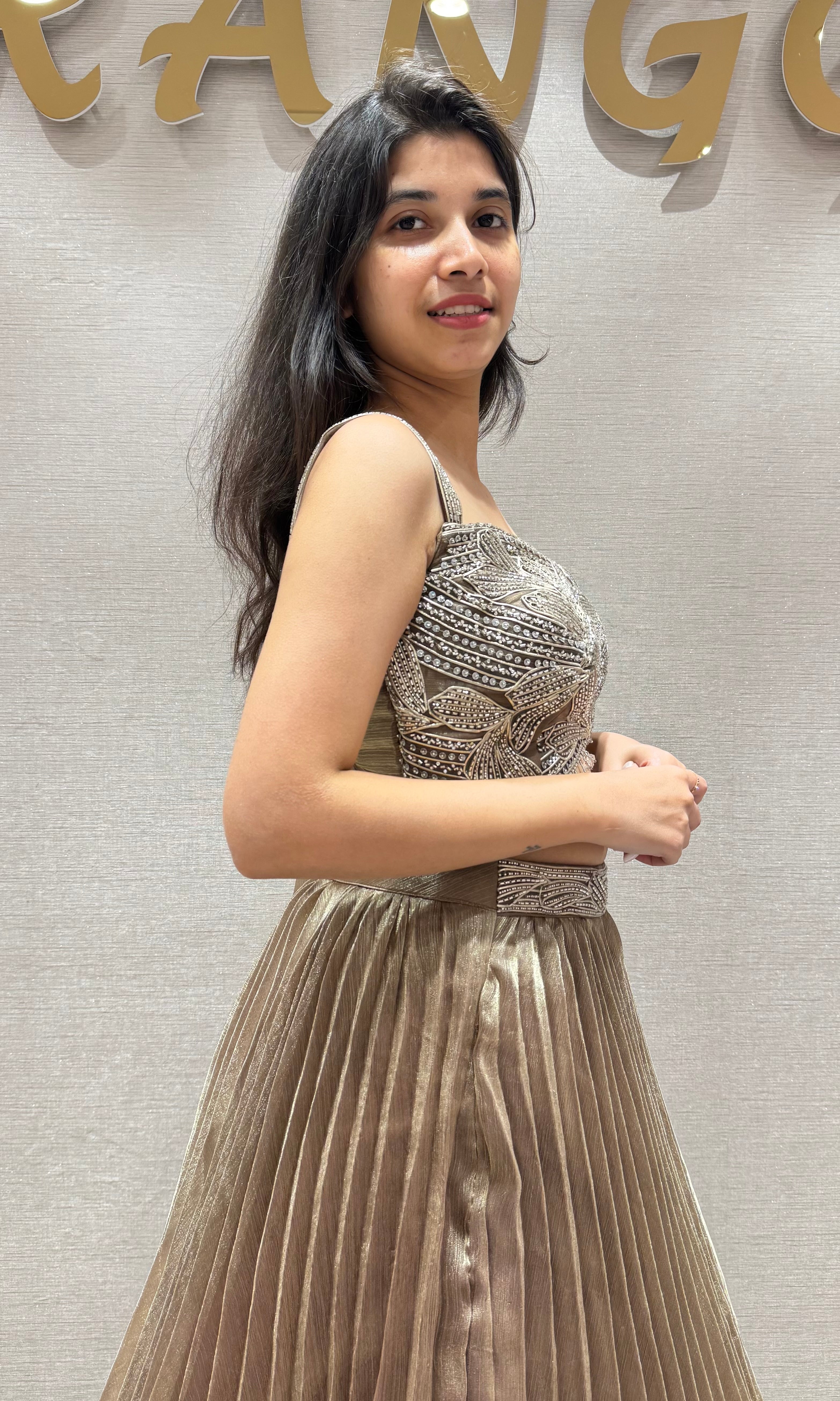 Light brown GOLDEN GLOW Lehenga