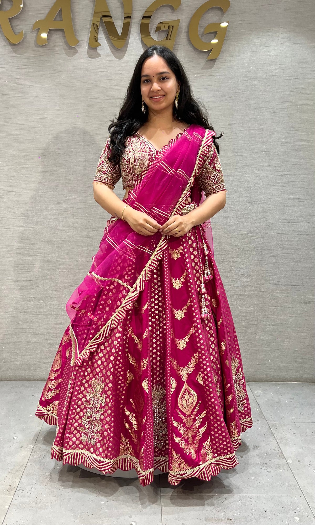Rani Banarasi Golden Intricate Embroidered Lehenga