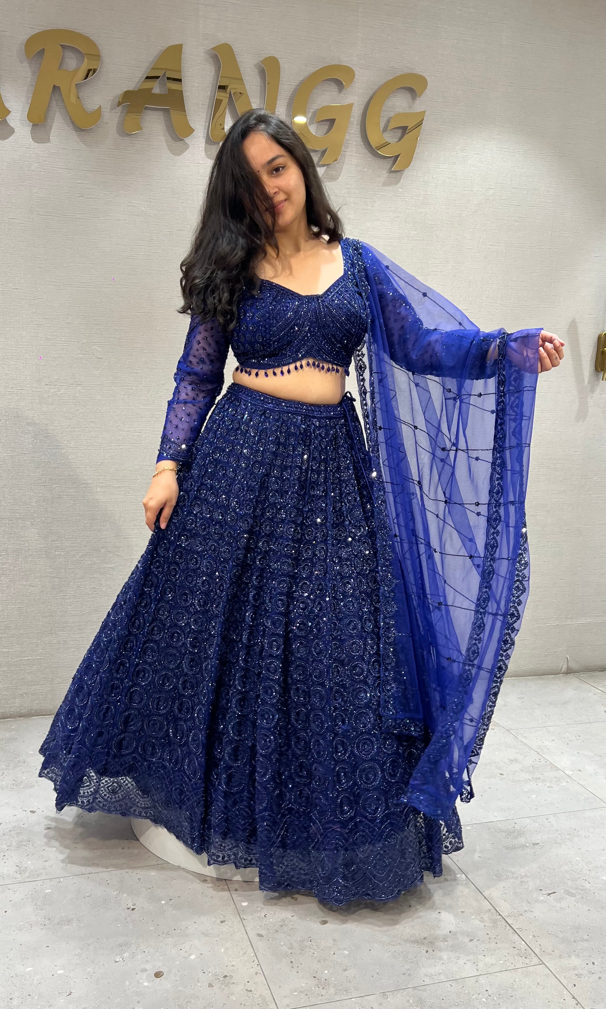 Royal Blue Georgette net Lehenga Choli Set