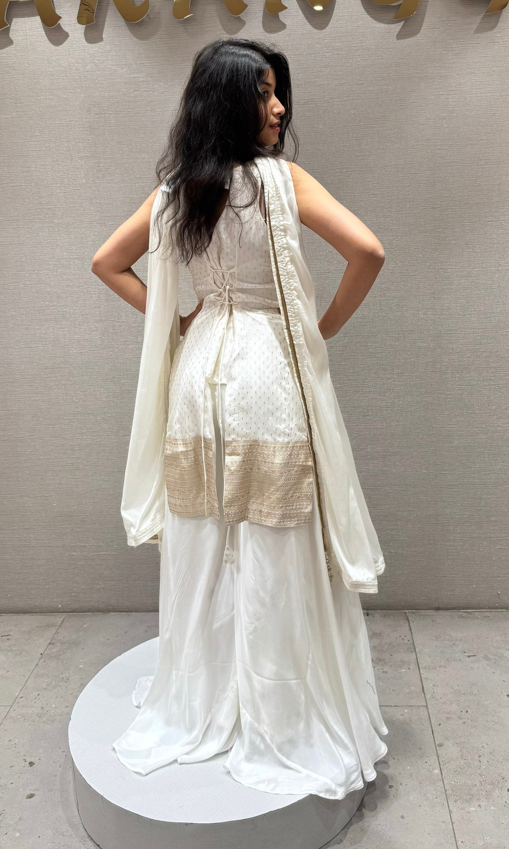 Ivory & Gold Elegance Sharara Set