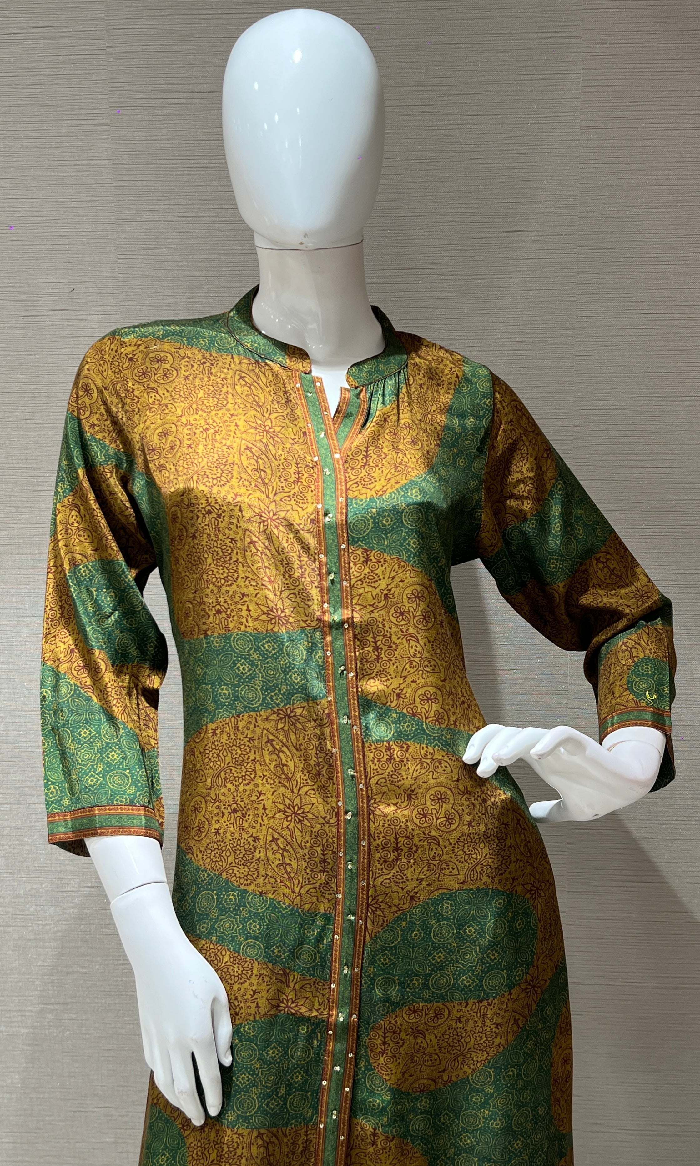 green Kurti top with bottom