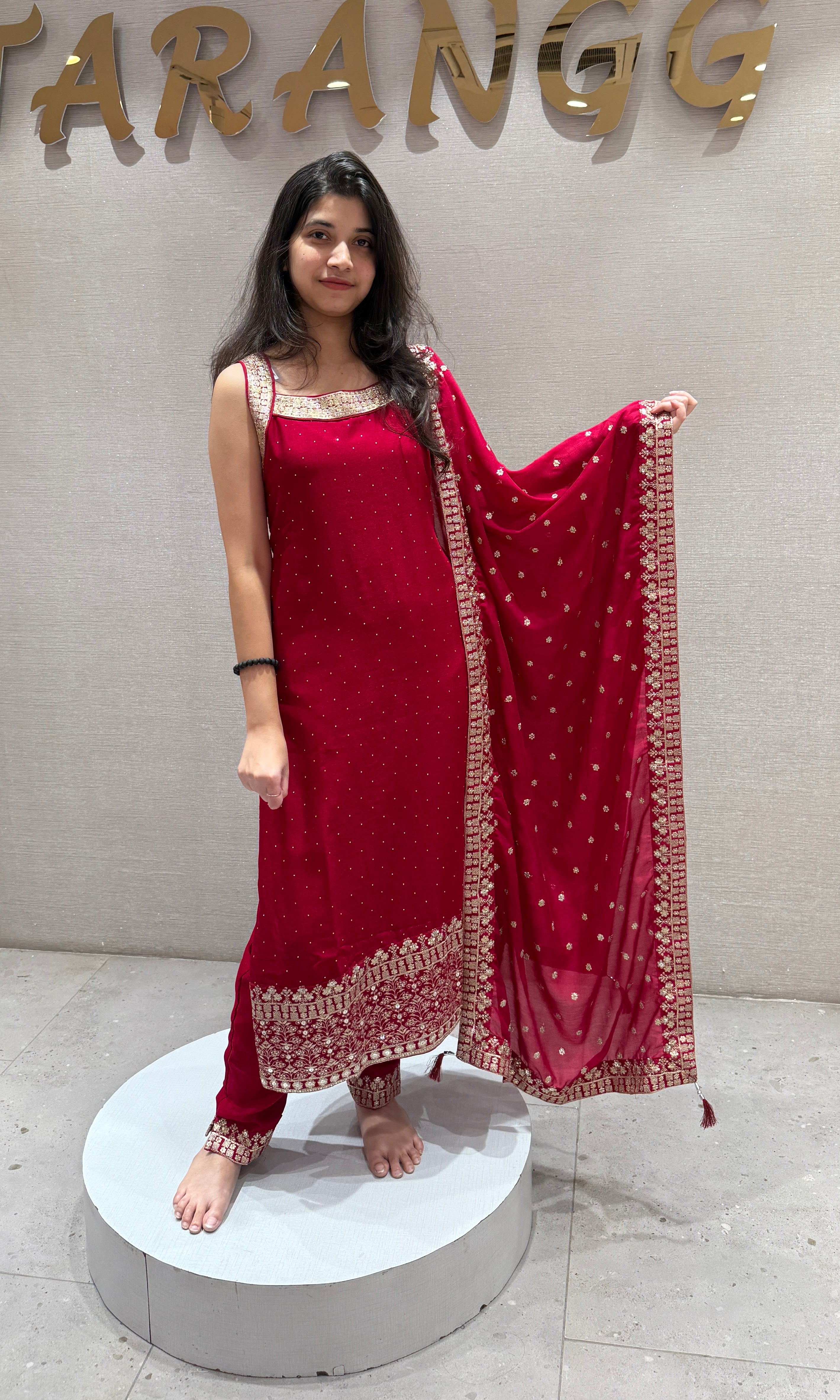 RANI PINK EMBROIDERED KURTA SET