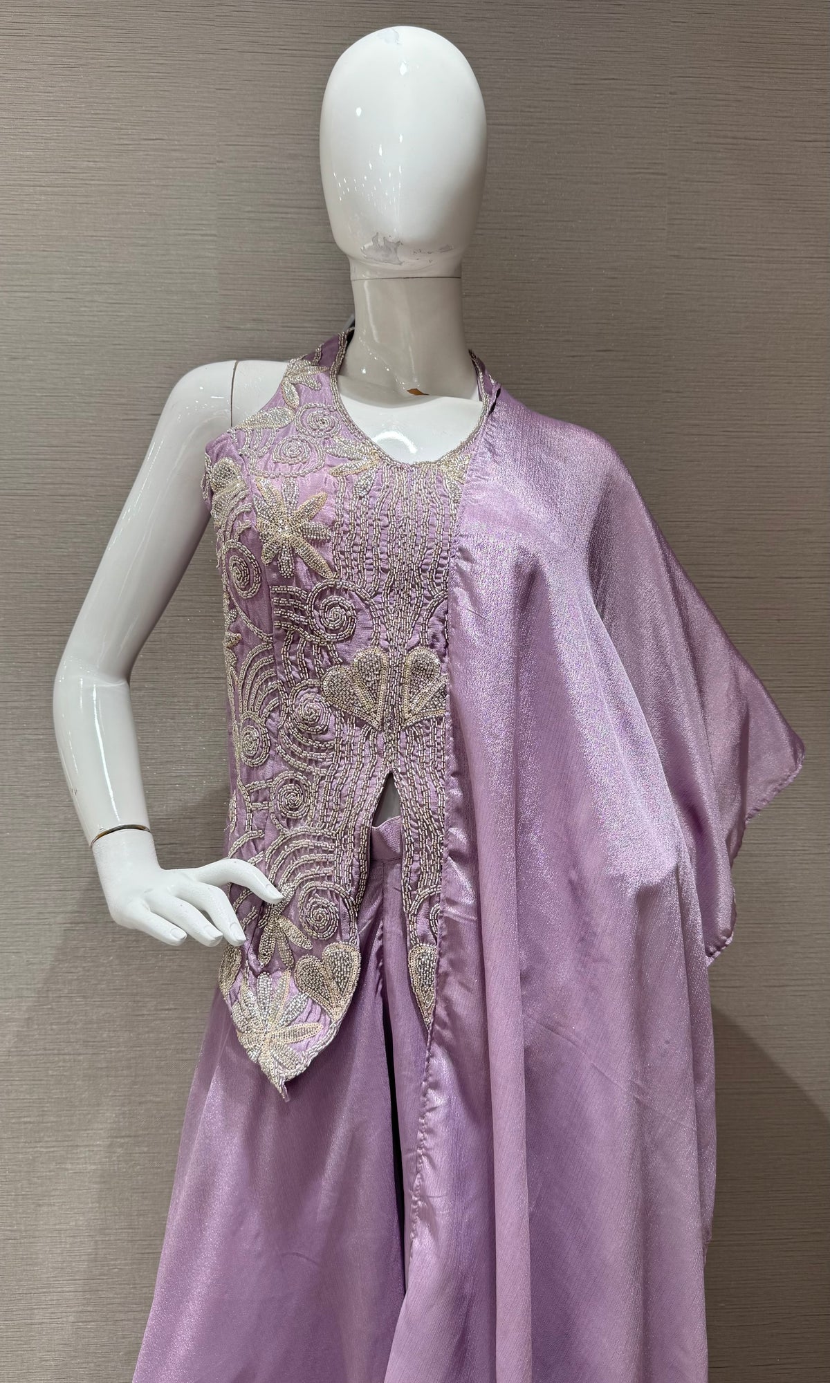 LAVANDER SHIMMER EMBELLISHED PALAZZO SET