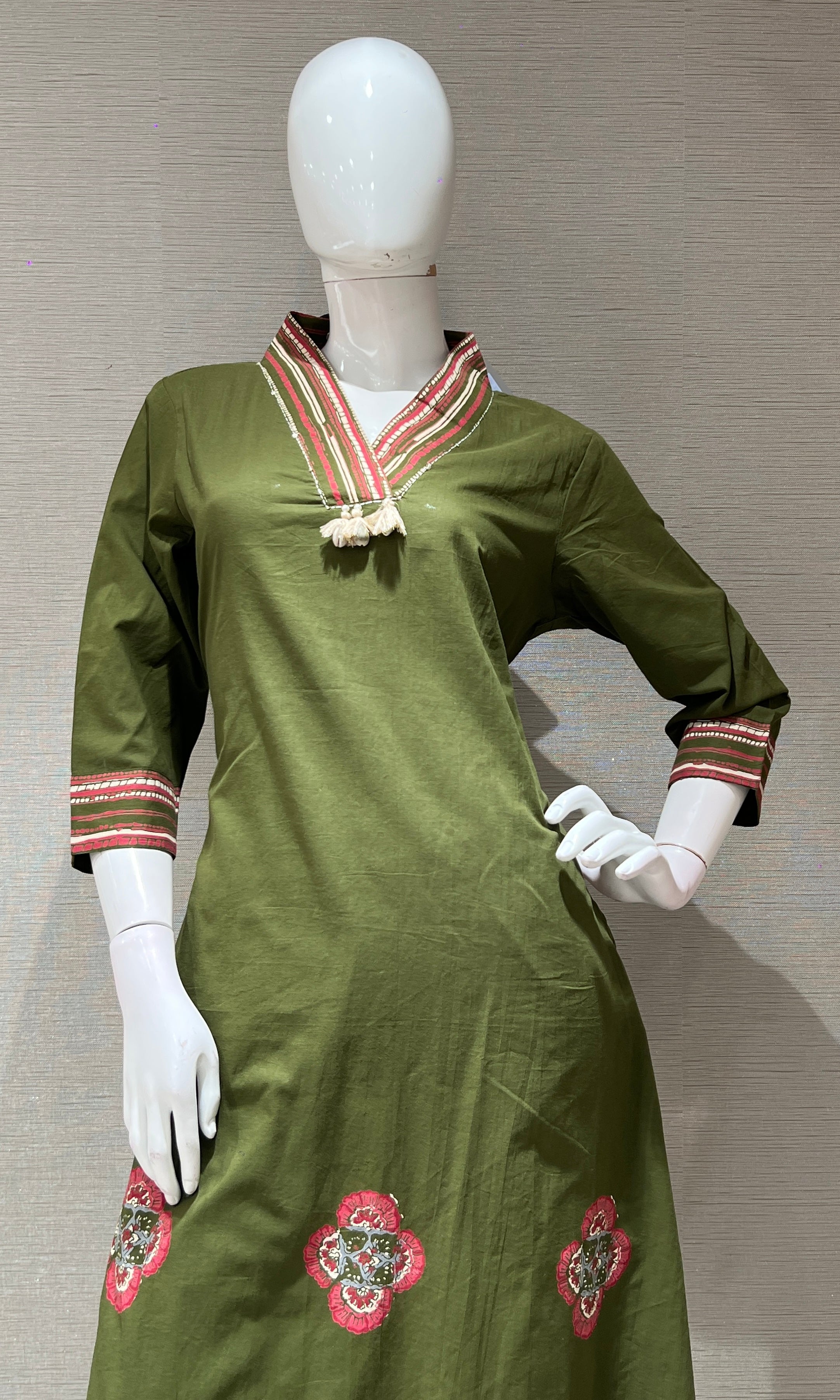 Mehandi green PRINTED KURTA SET