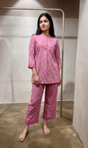 Light wine Cotton Ethnic Co-ord Set