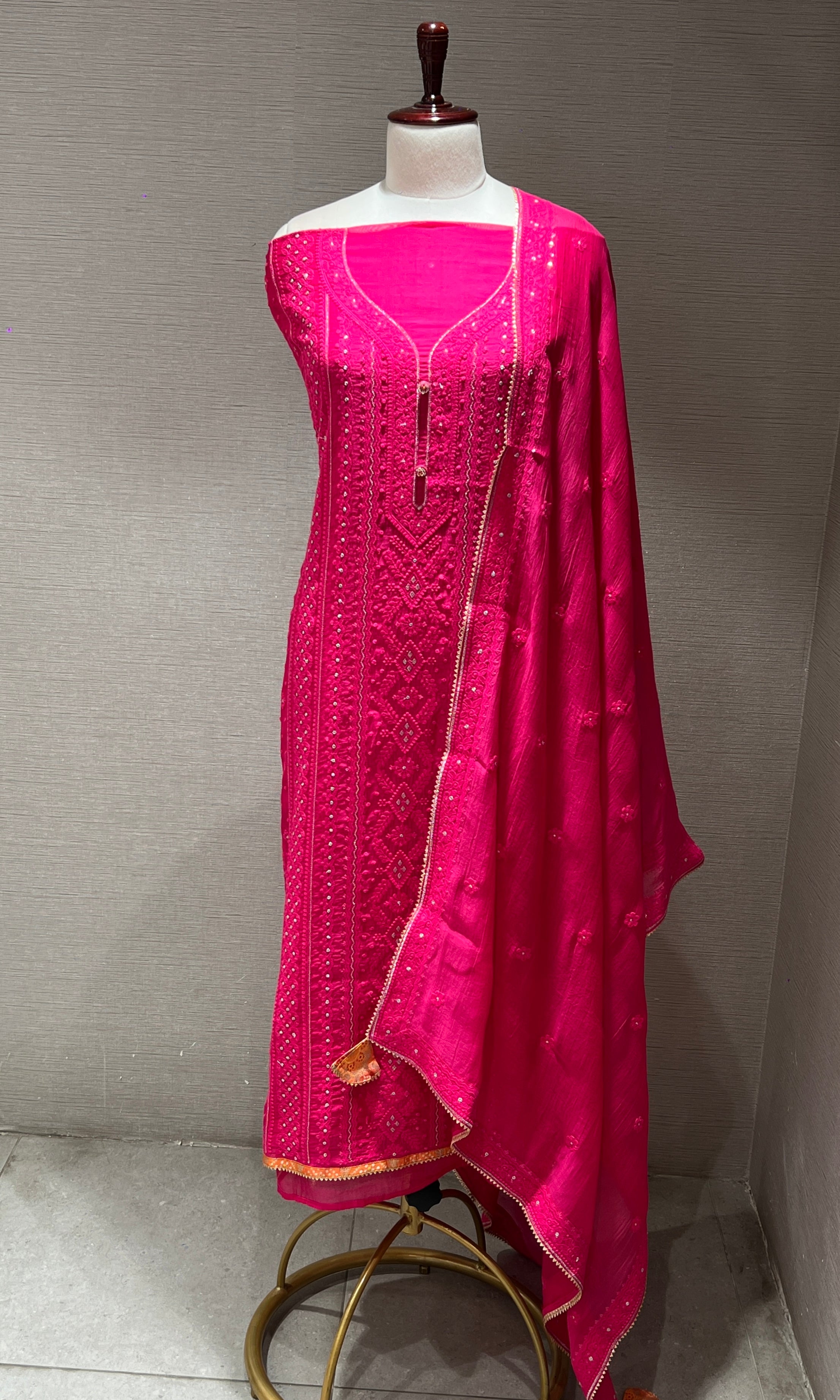 Pink dress material