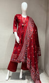 Maroon ETHNIC MOTIF PRINTED KURTA SET