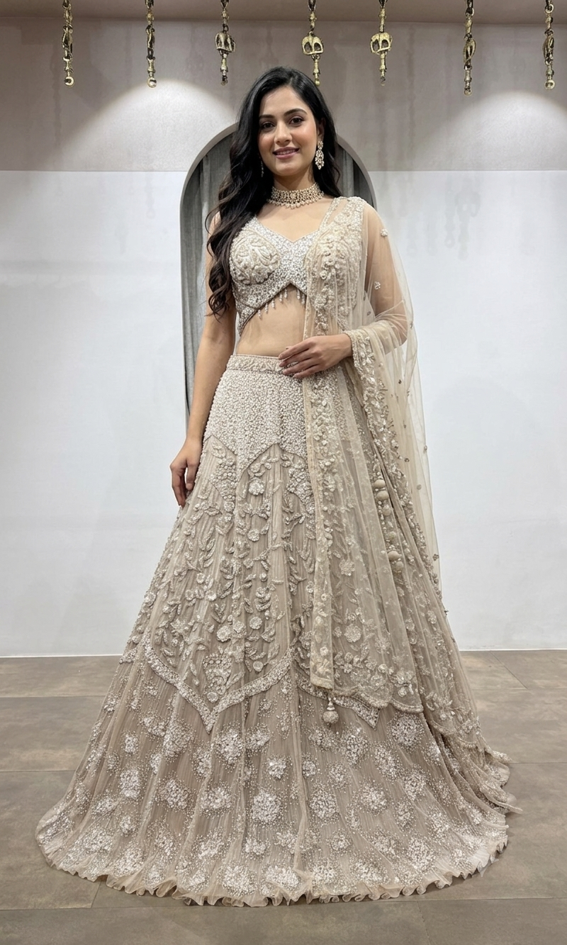 MOWE Silver Bridal Lehenga
