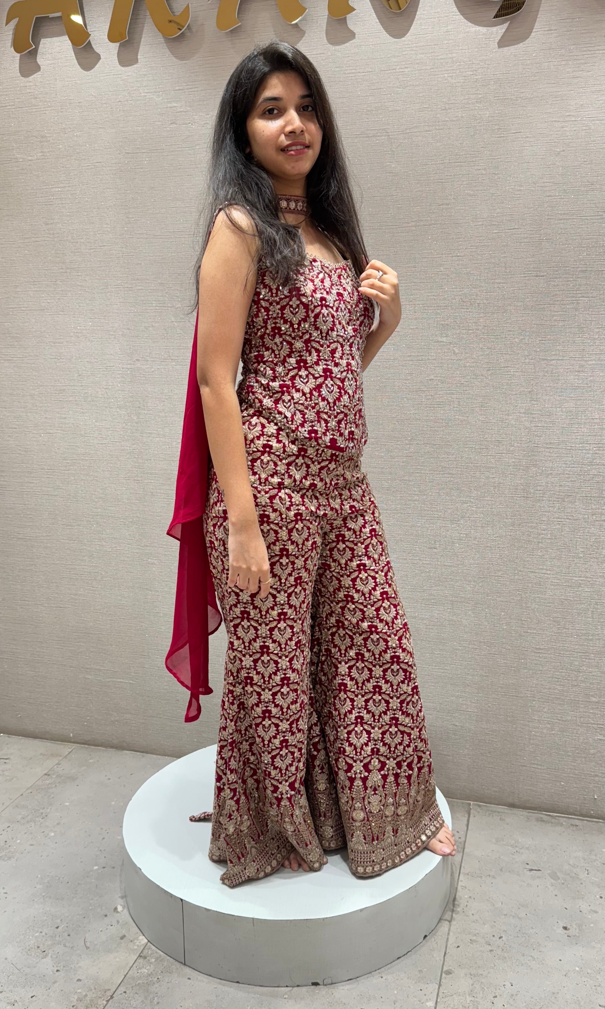 Rani pink EMBELLISHED palazzo SET