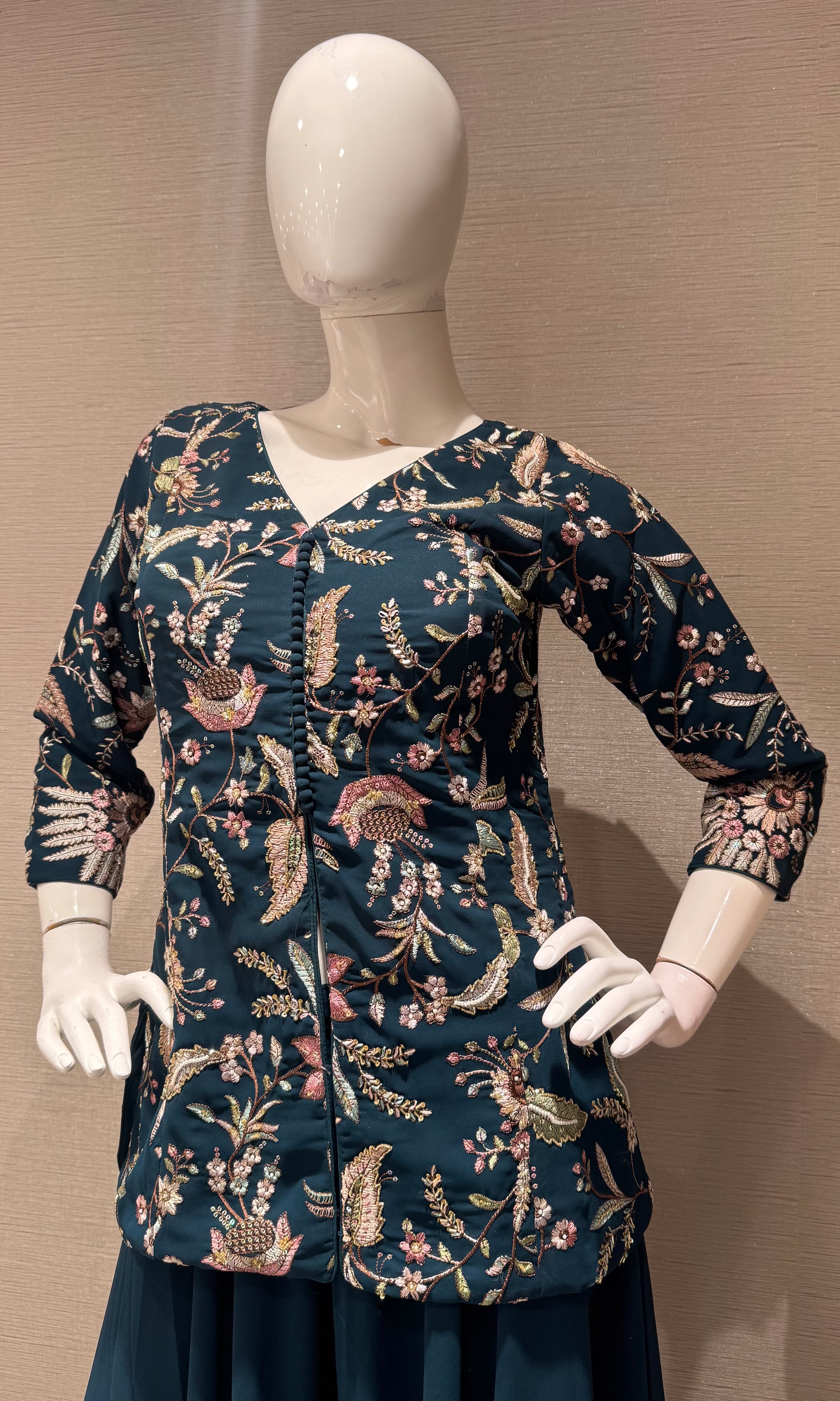 Green Flora Fauna Flared sharara set