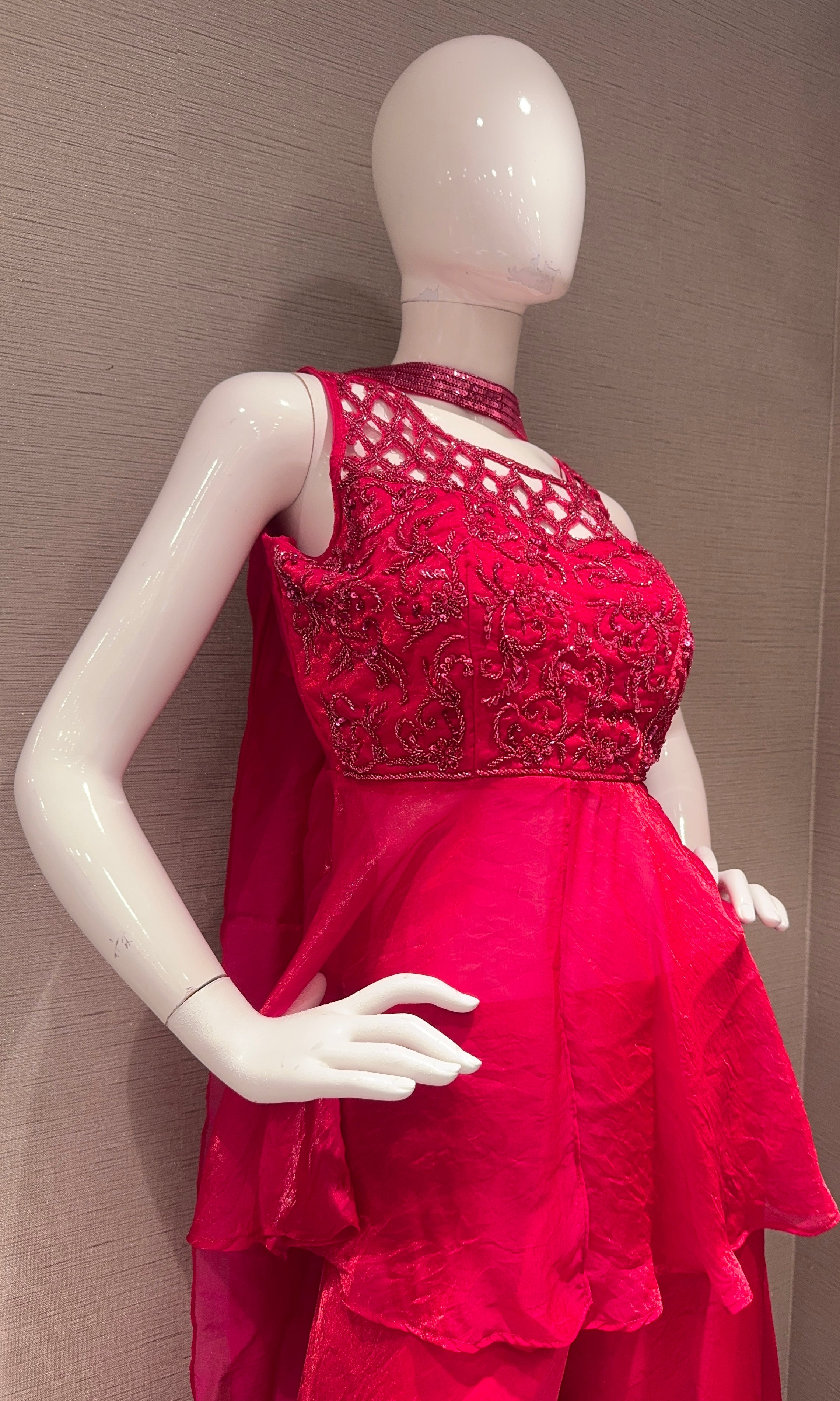 Bright Rani Embellished Peplum Palazzo set