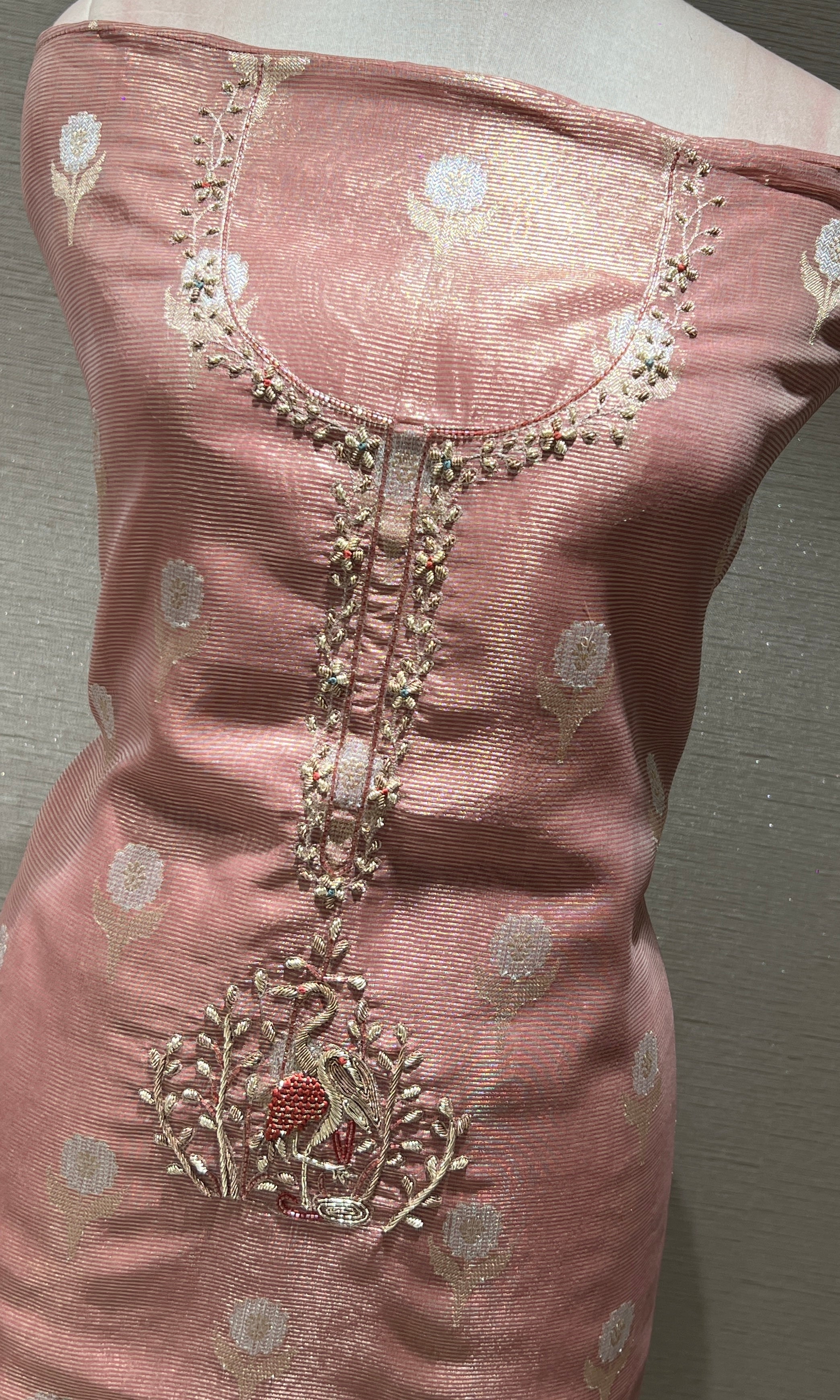 Onion pink dress material