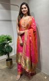 Pink Banarasi Silk Kurta with Paithani Dupatta