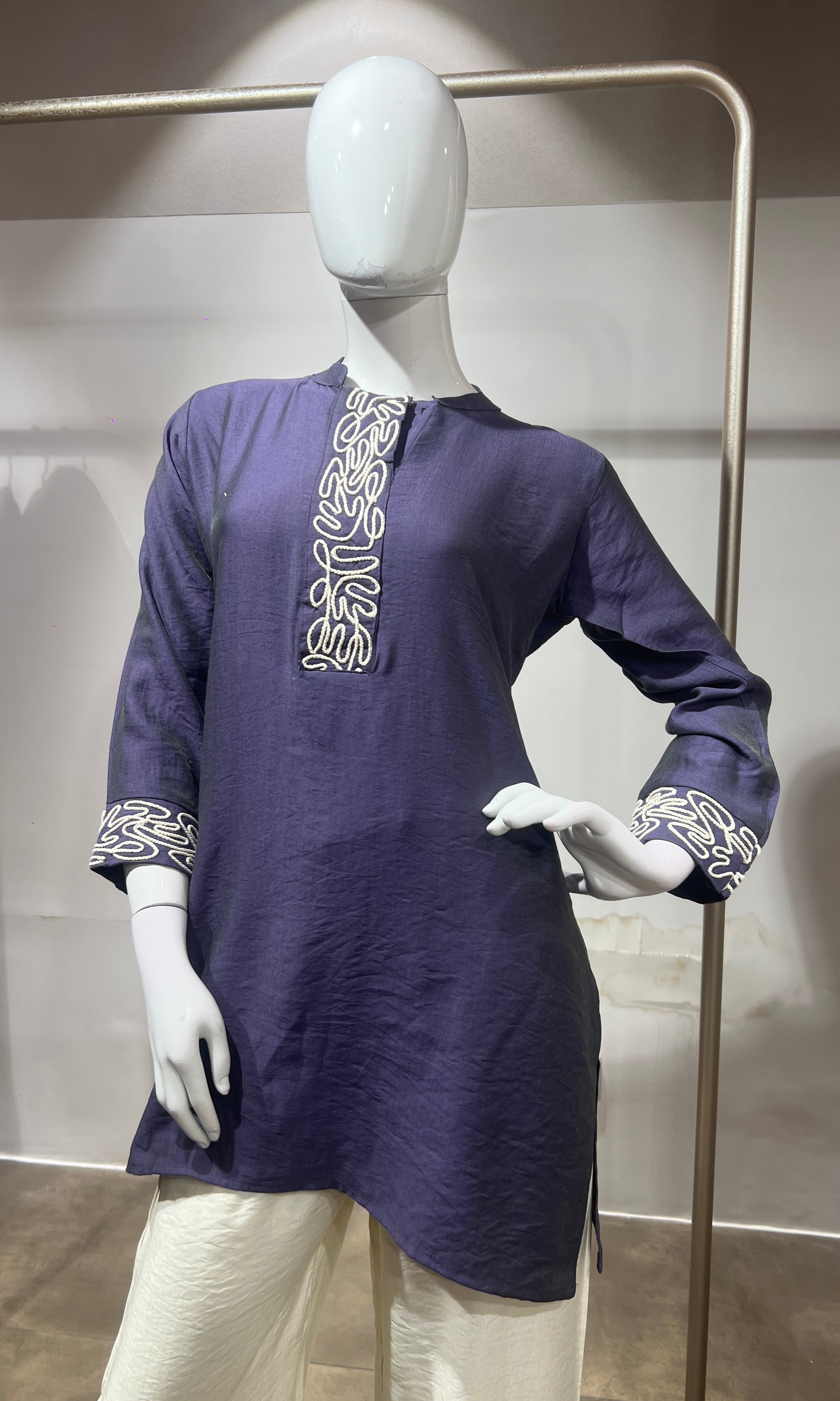 Purple Mandarin Collar Cord Set