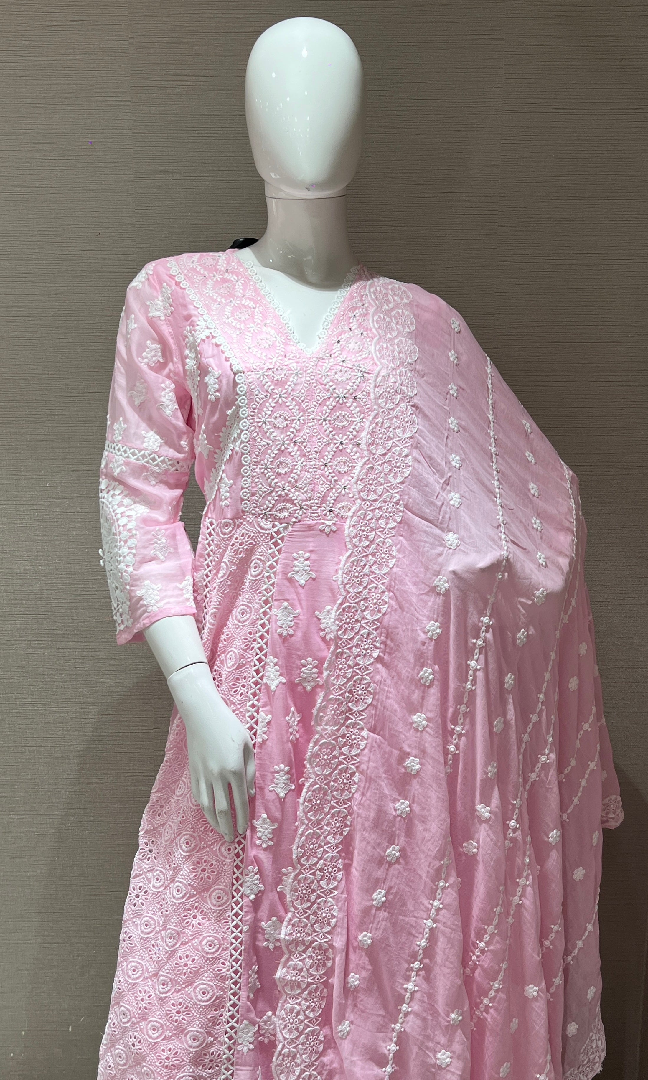 Blush Pink Chikankari Kurta Set