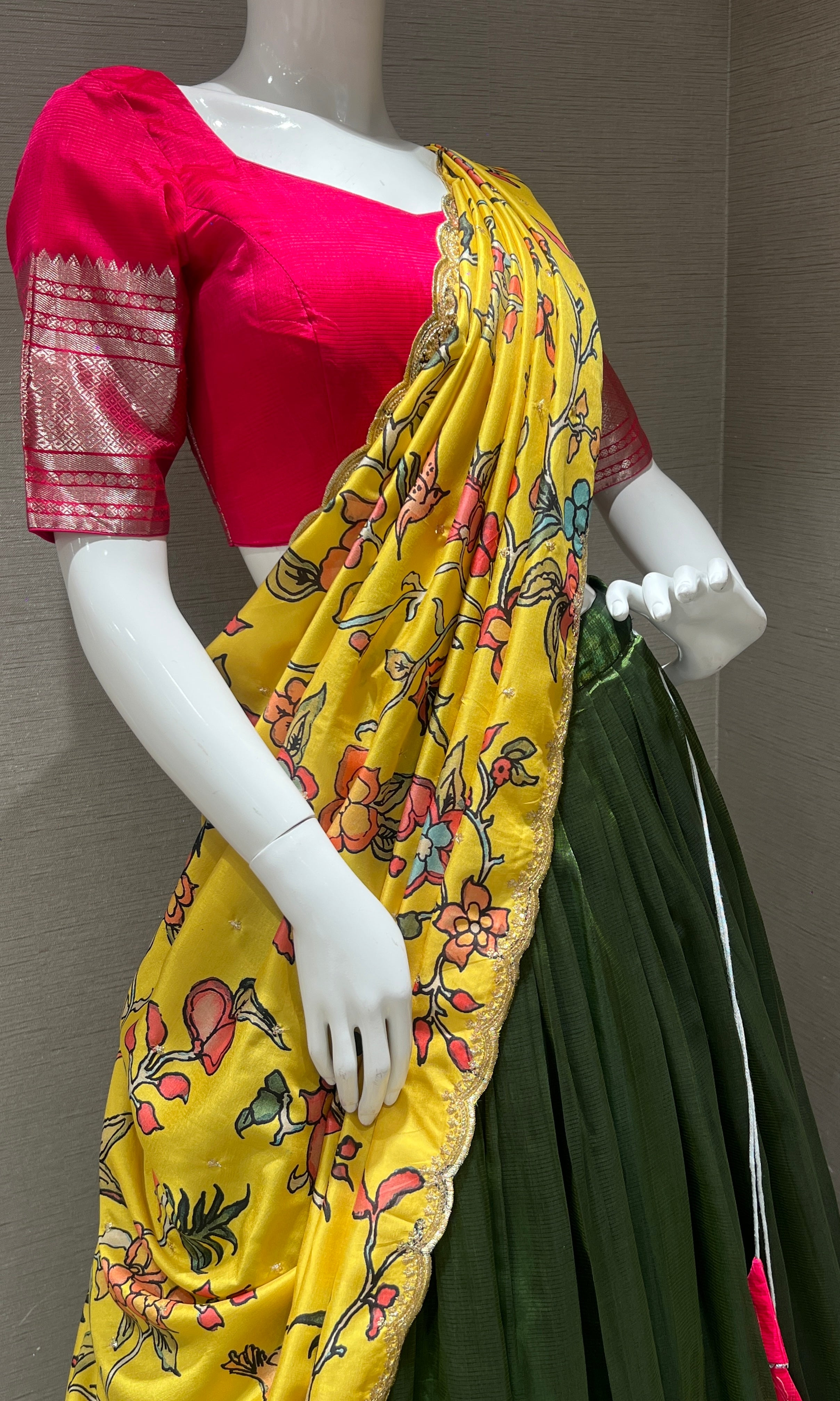 Mehandi Green Lehenga