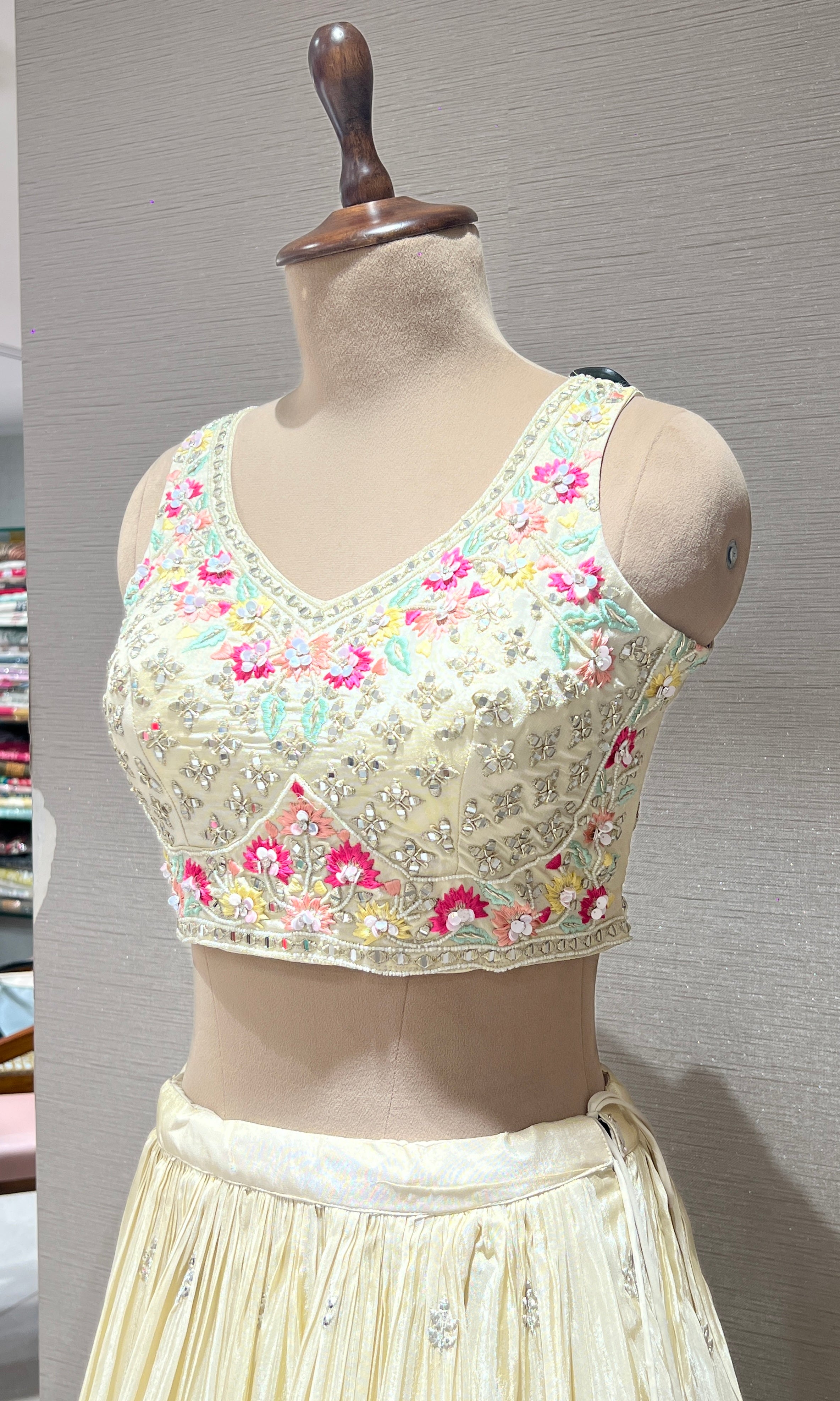Cream Lehenga