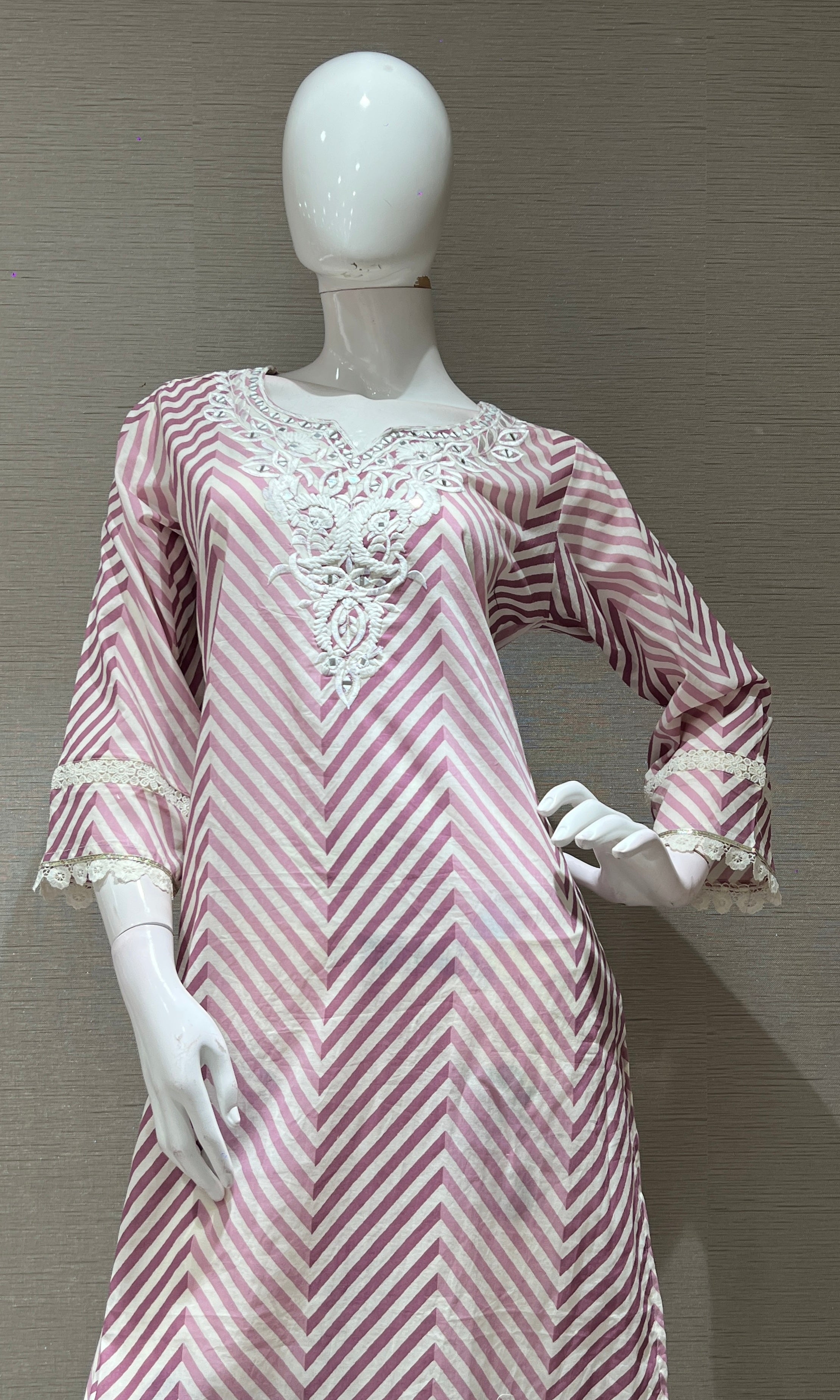 Light purple LEHARIYA ZIG ZAG kurta set