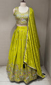 Green Tissue silk Forest Floral Lehenga set