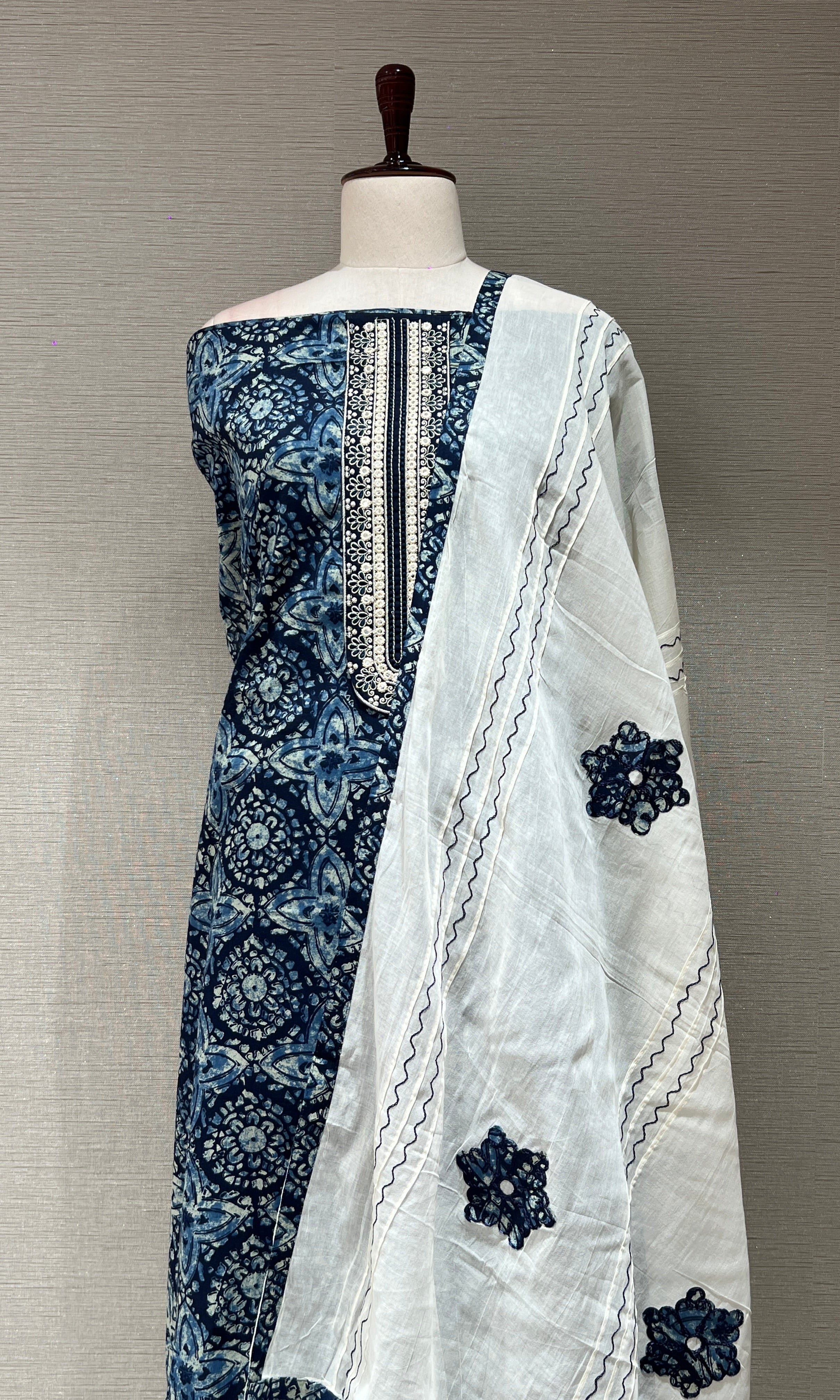 Blue dress material