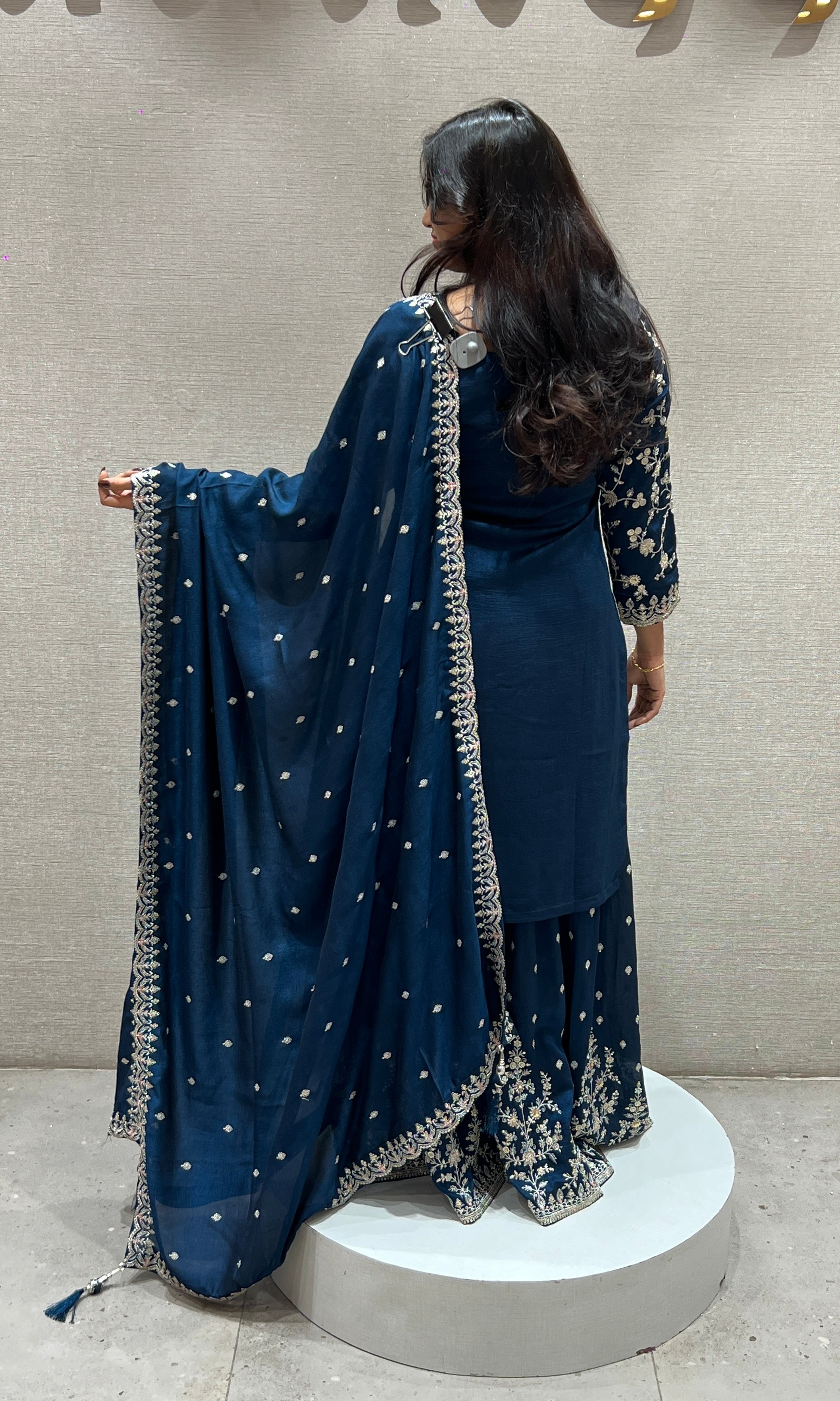 Royal Blue Elegance Sharara Set