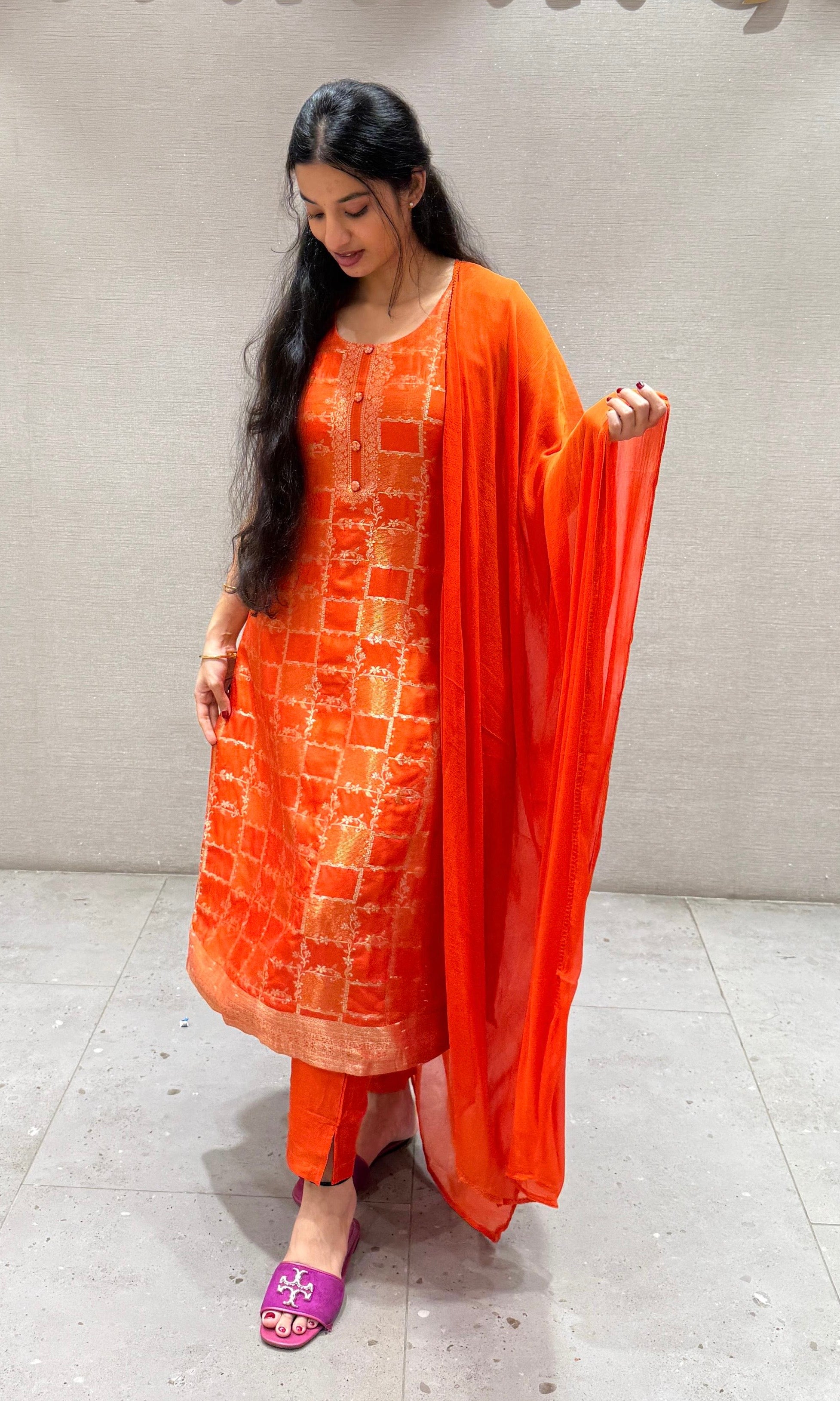 Orange kurta set