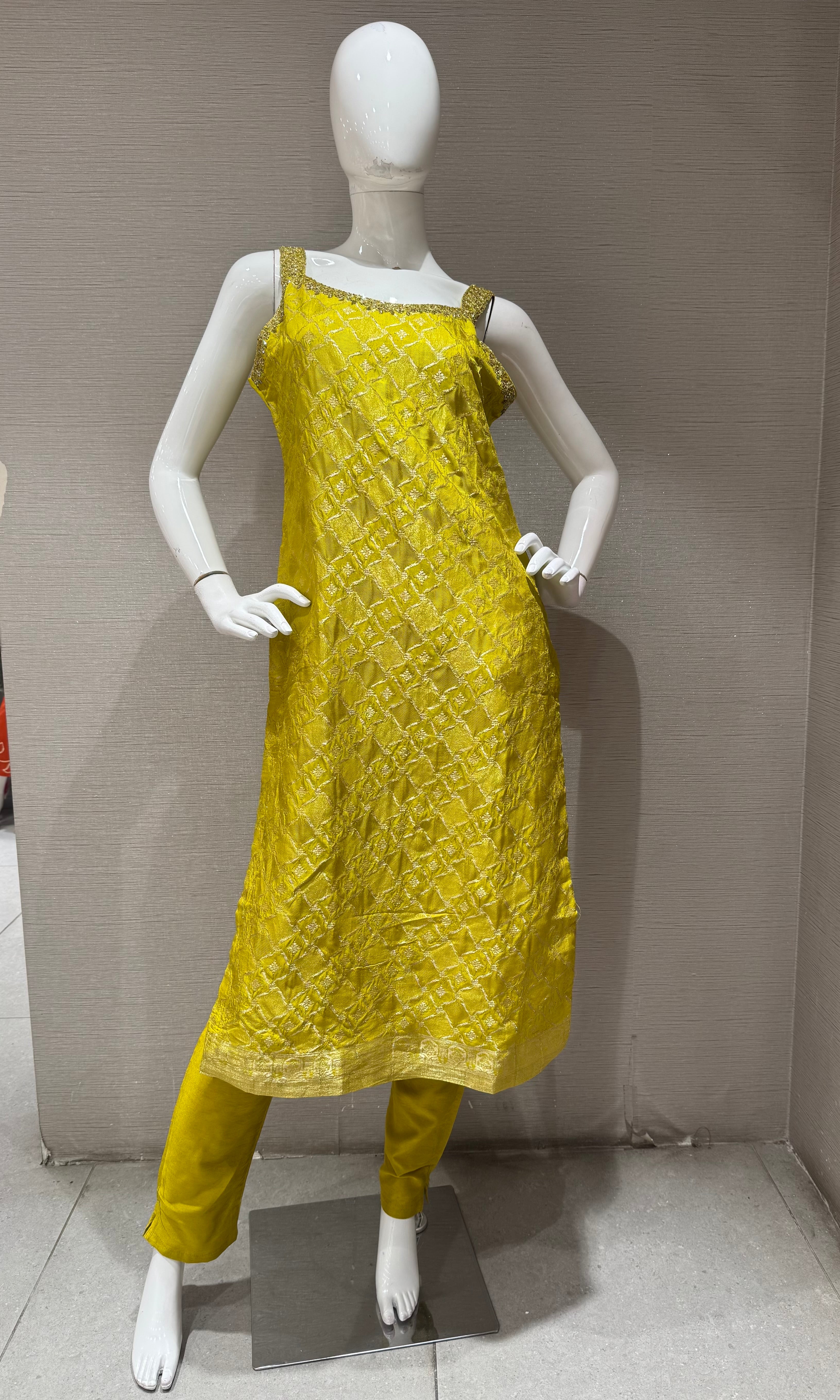 Green Golden kurta set