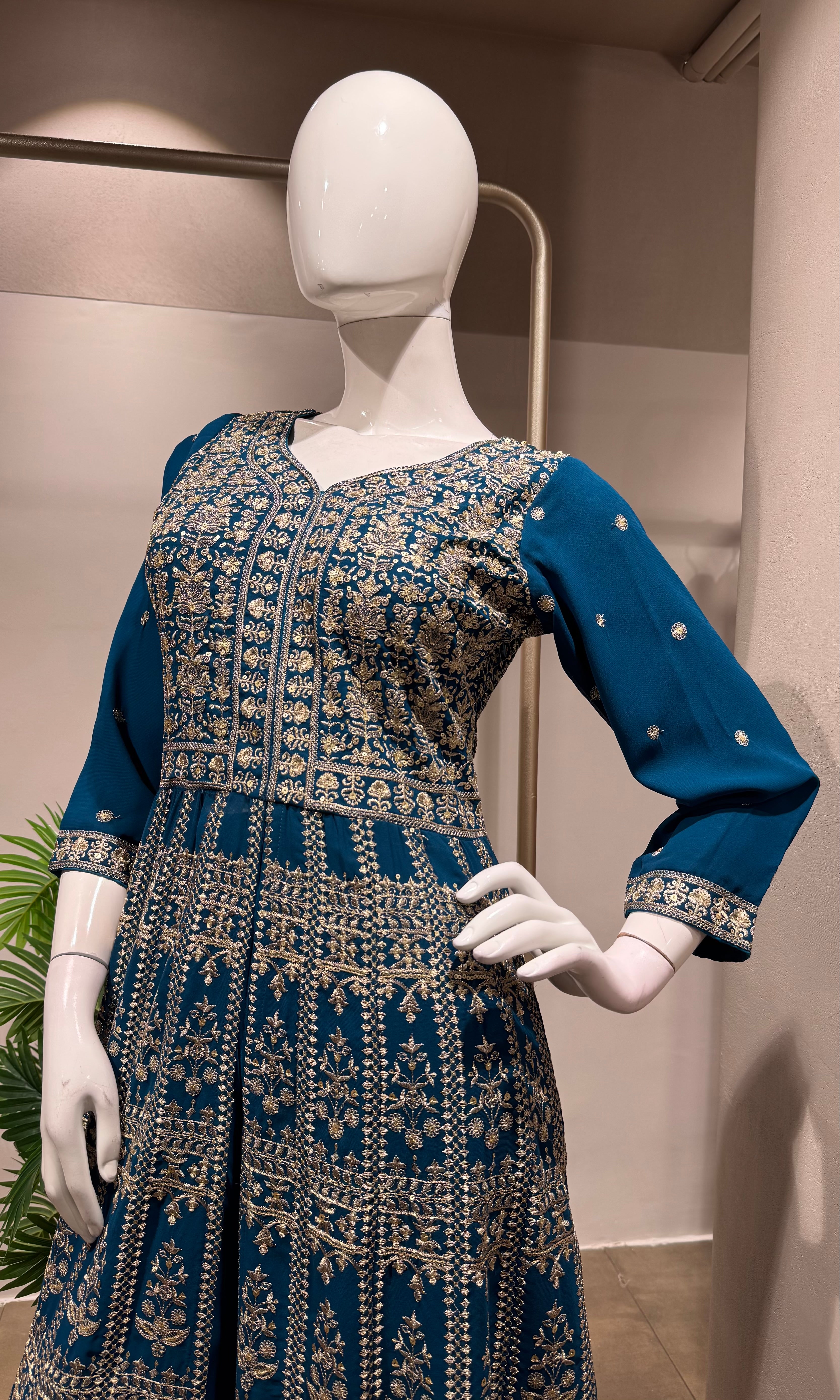 RAMA Embroidered front Slit anarkali set