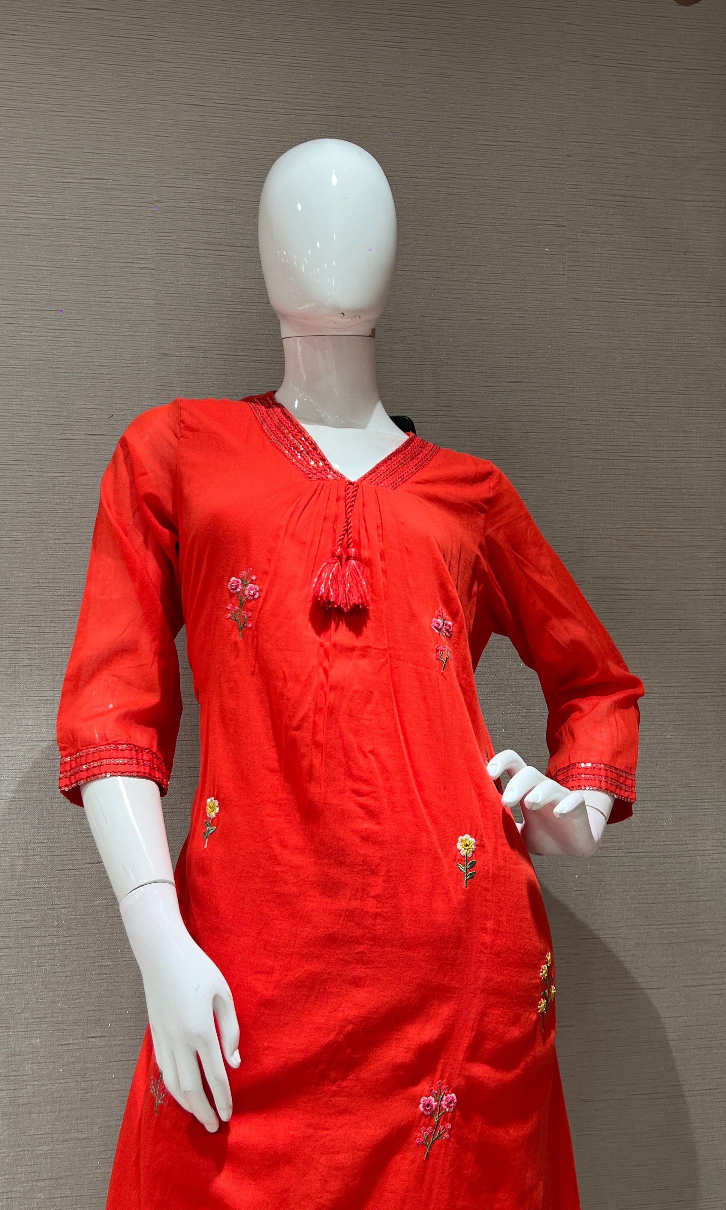 Red kurta set WITH DUPATTA