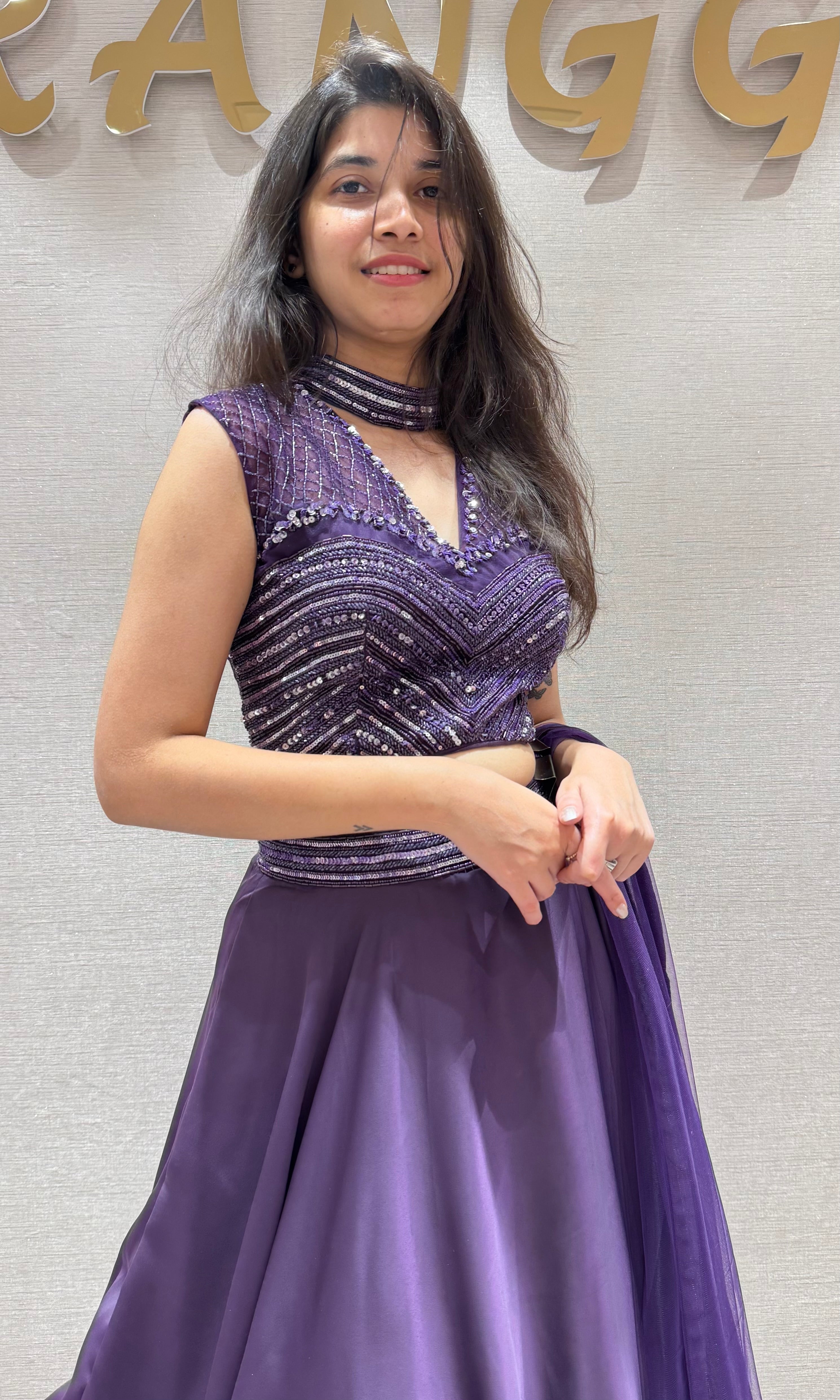 Purple Lehenga WITH CORSET BLOUSE