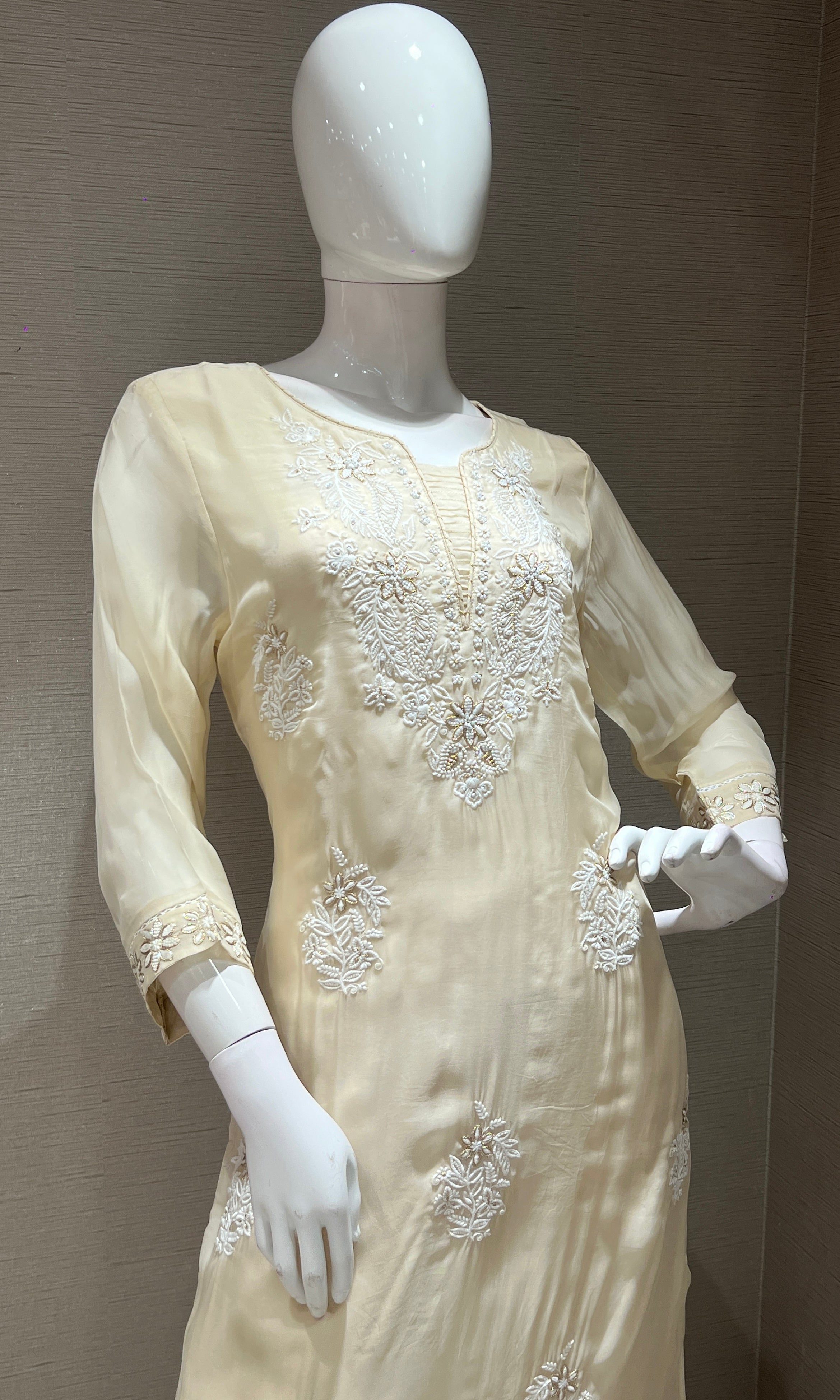 Ivory Embroidered KURTA SET