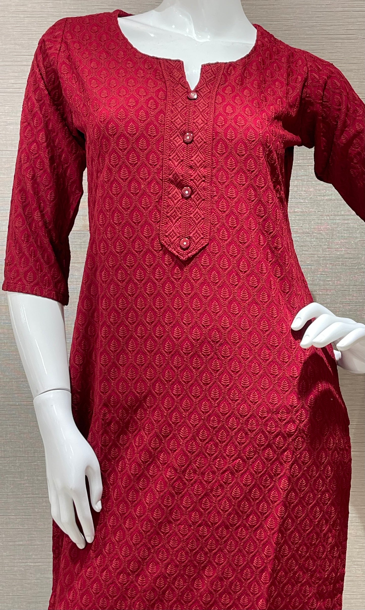 🌷⚜️Maroon Chicken Kurti 🌺