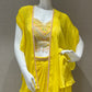 ⭐️Yellow 3 piece Indo western dress with cape ⭐️