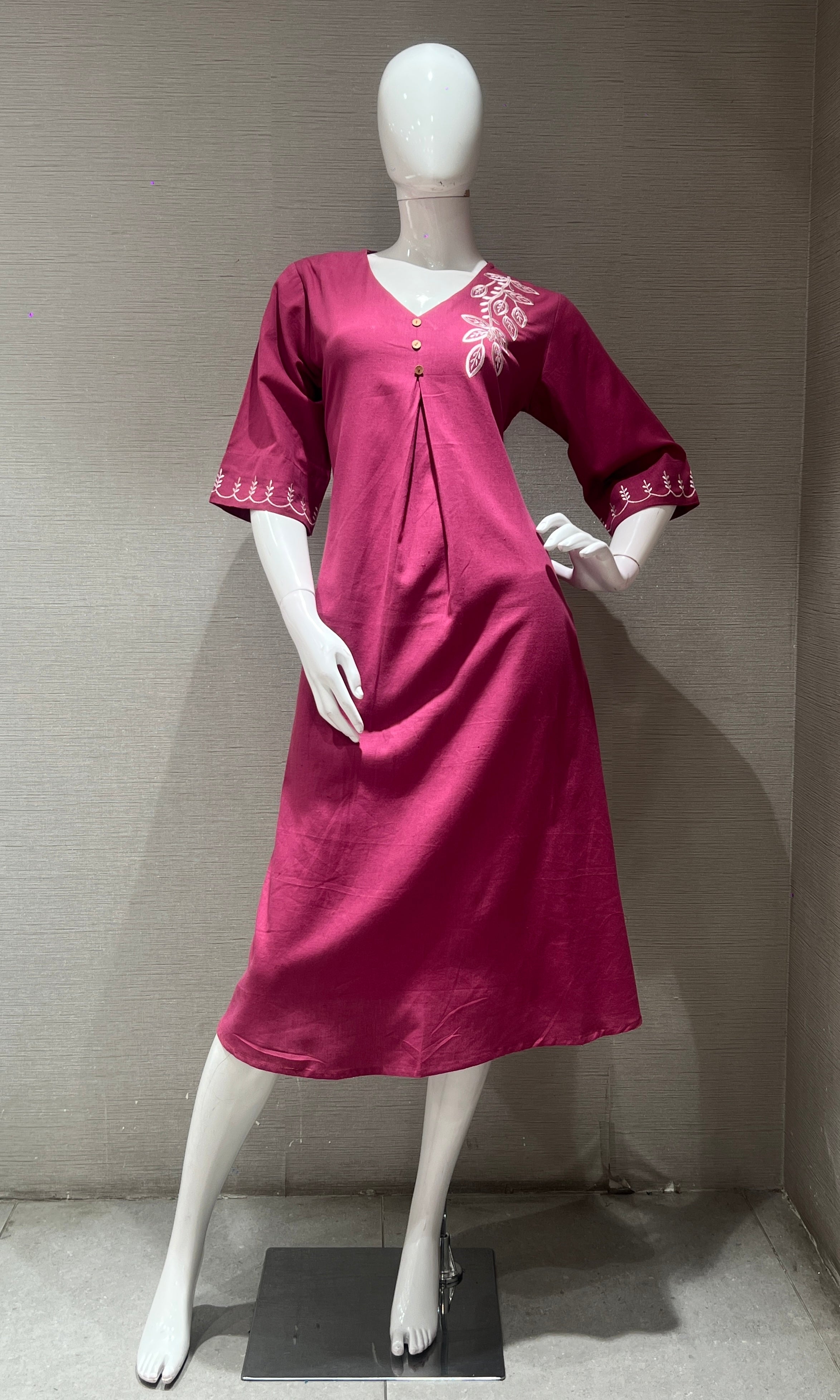 Pink FLORA SHORT KURTI TOP