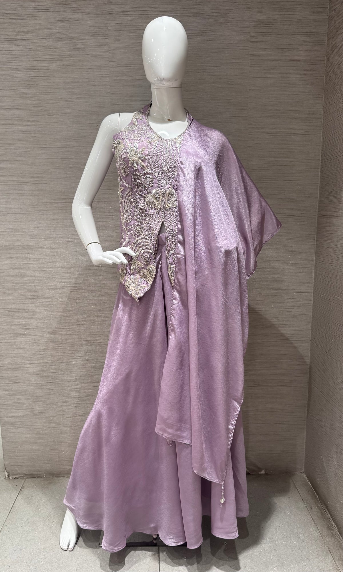 LAVANDER SHIMMER EMBELLISHED PALAZZO SET