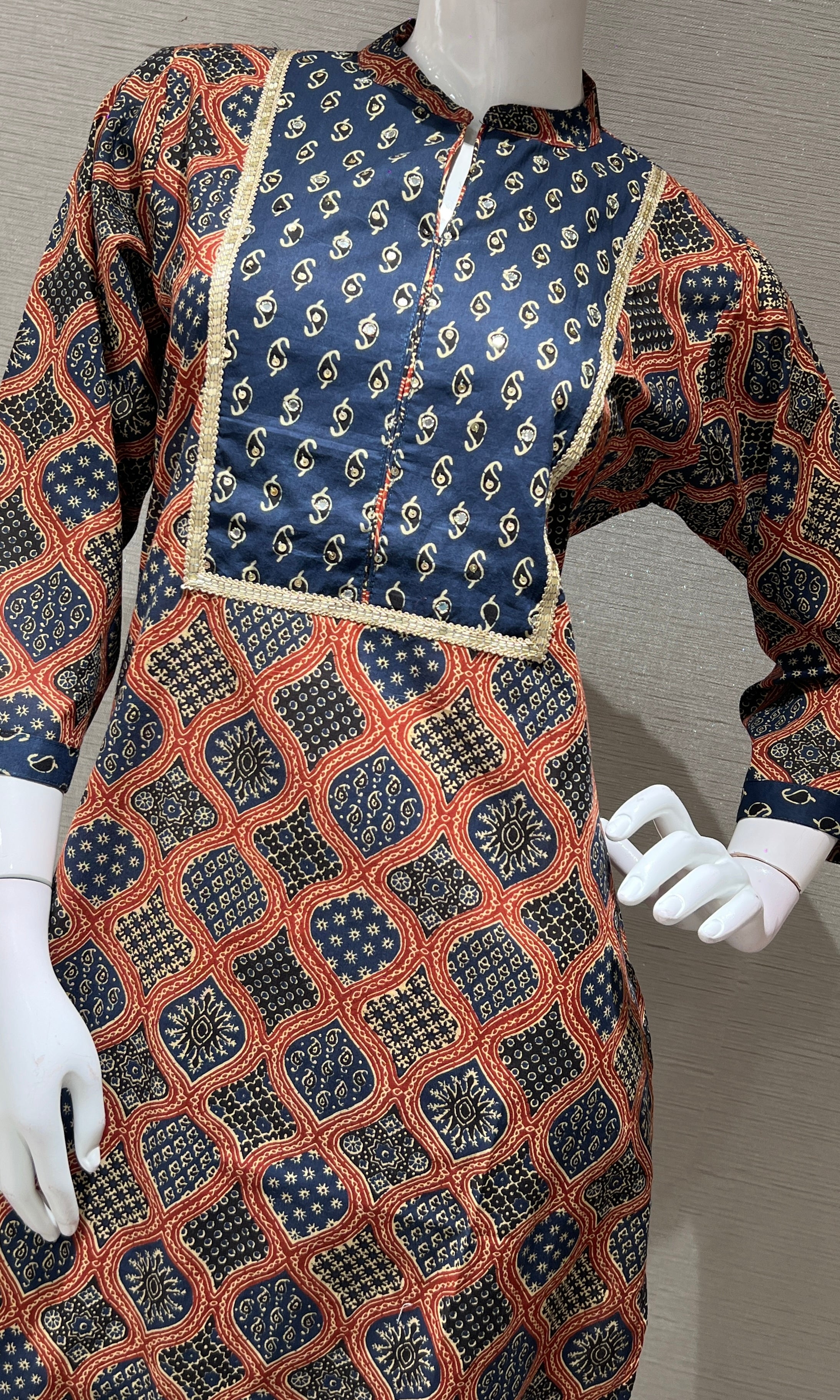 Blue INTRICATE PRINTED KURTA SET