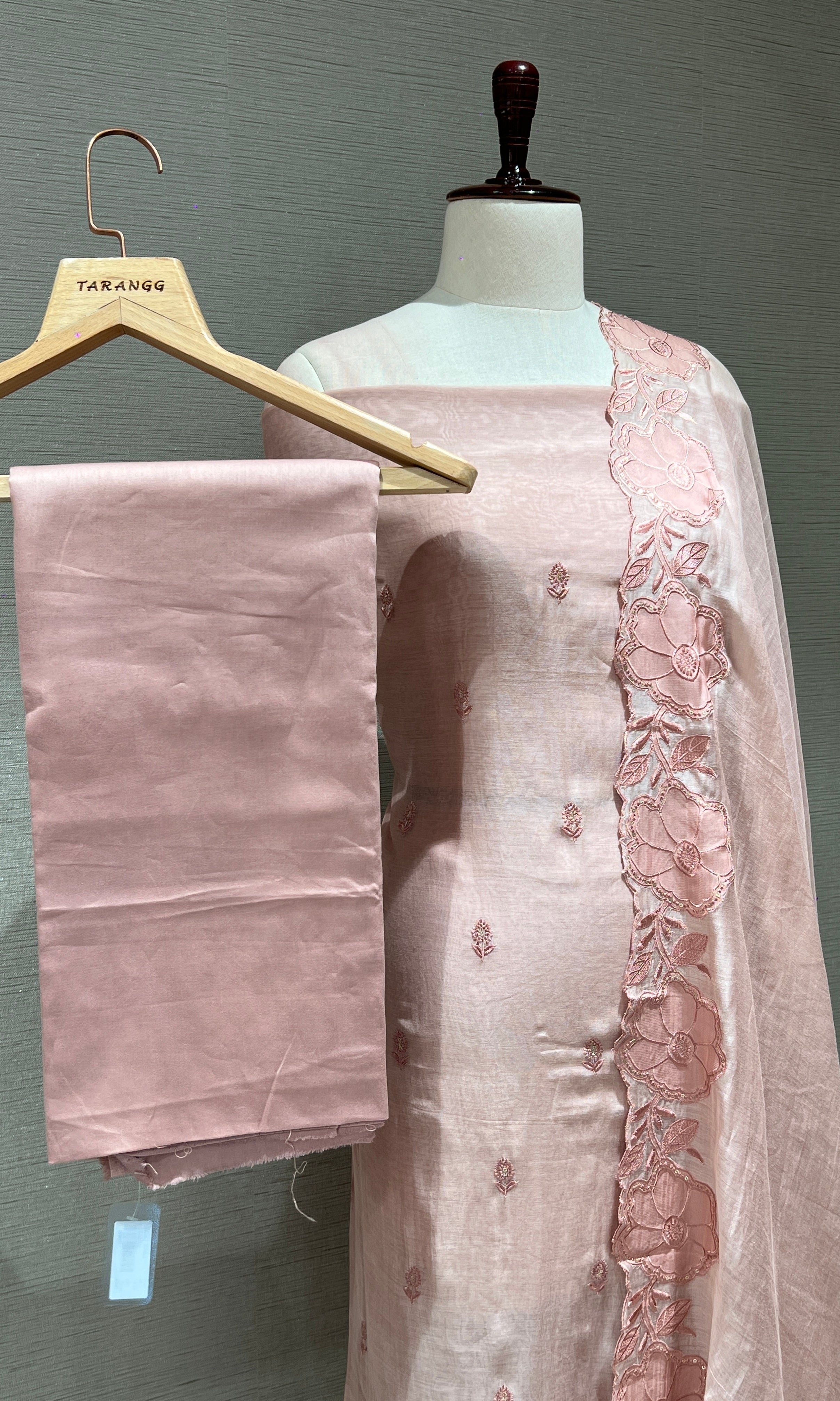 Peach dress material