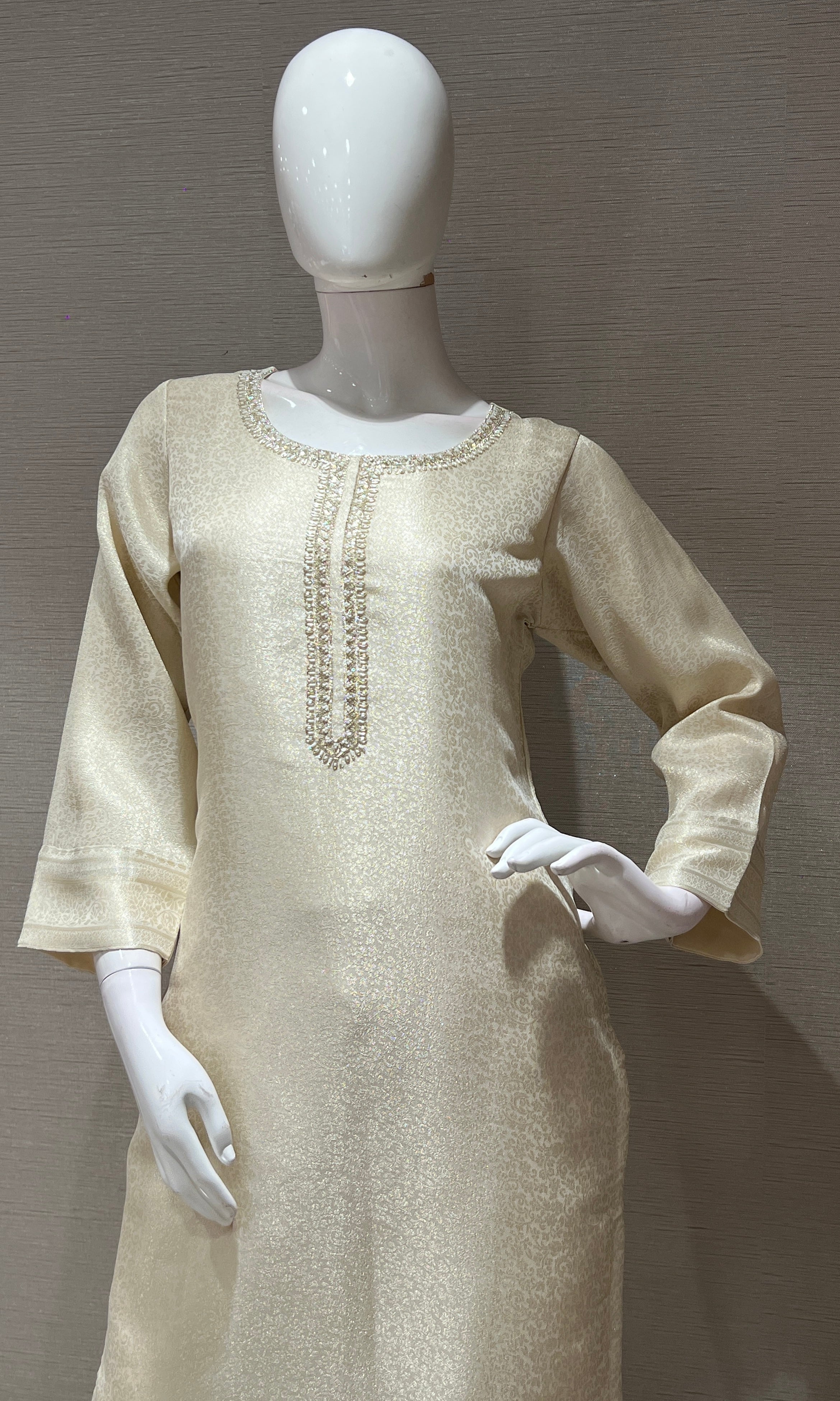 Half white EMBROIDERED kurta set
