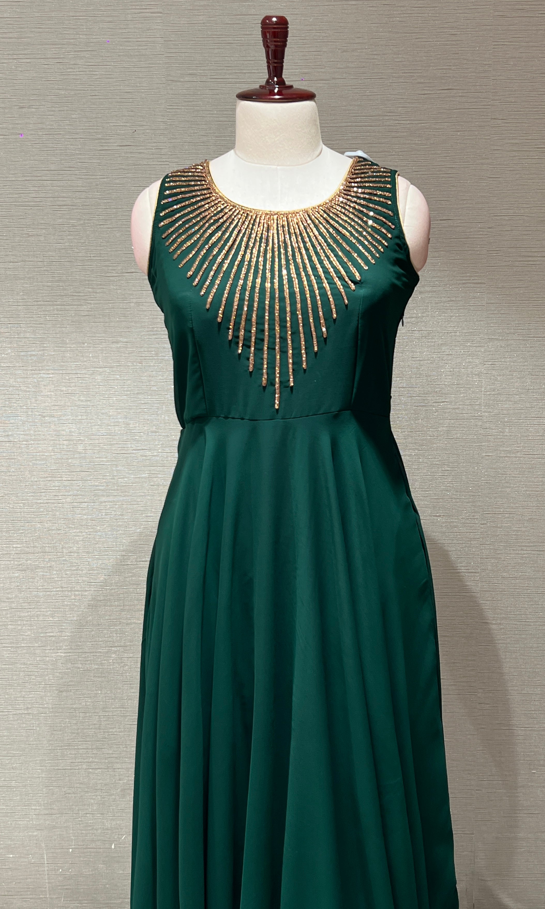 Green long dress