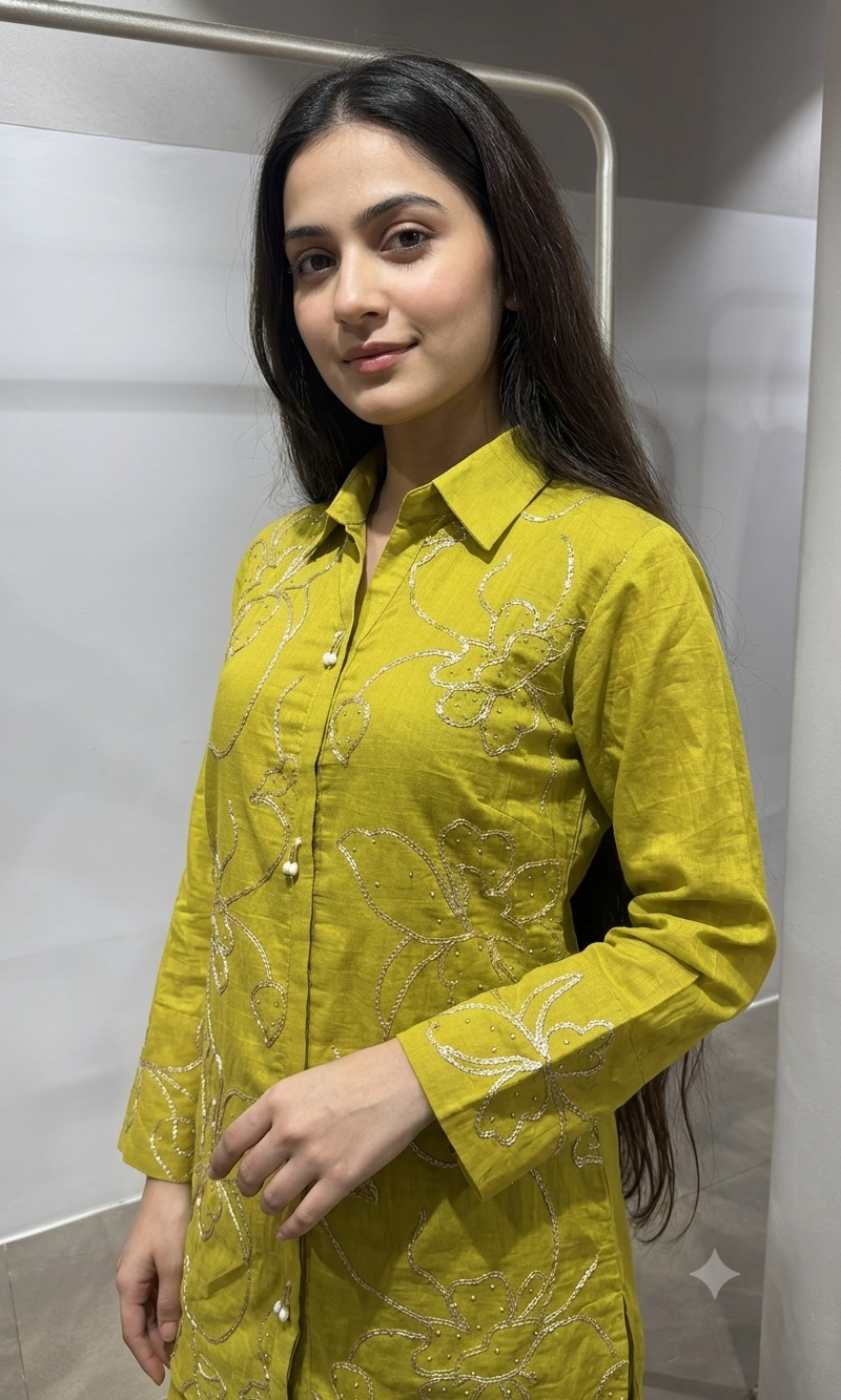 Mustard Gold floral cord set