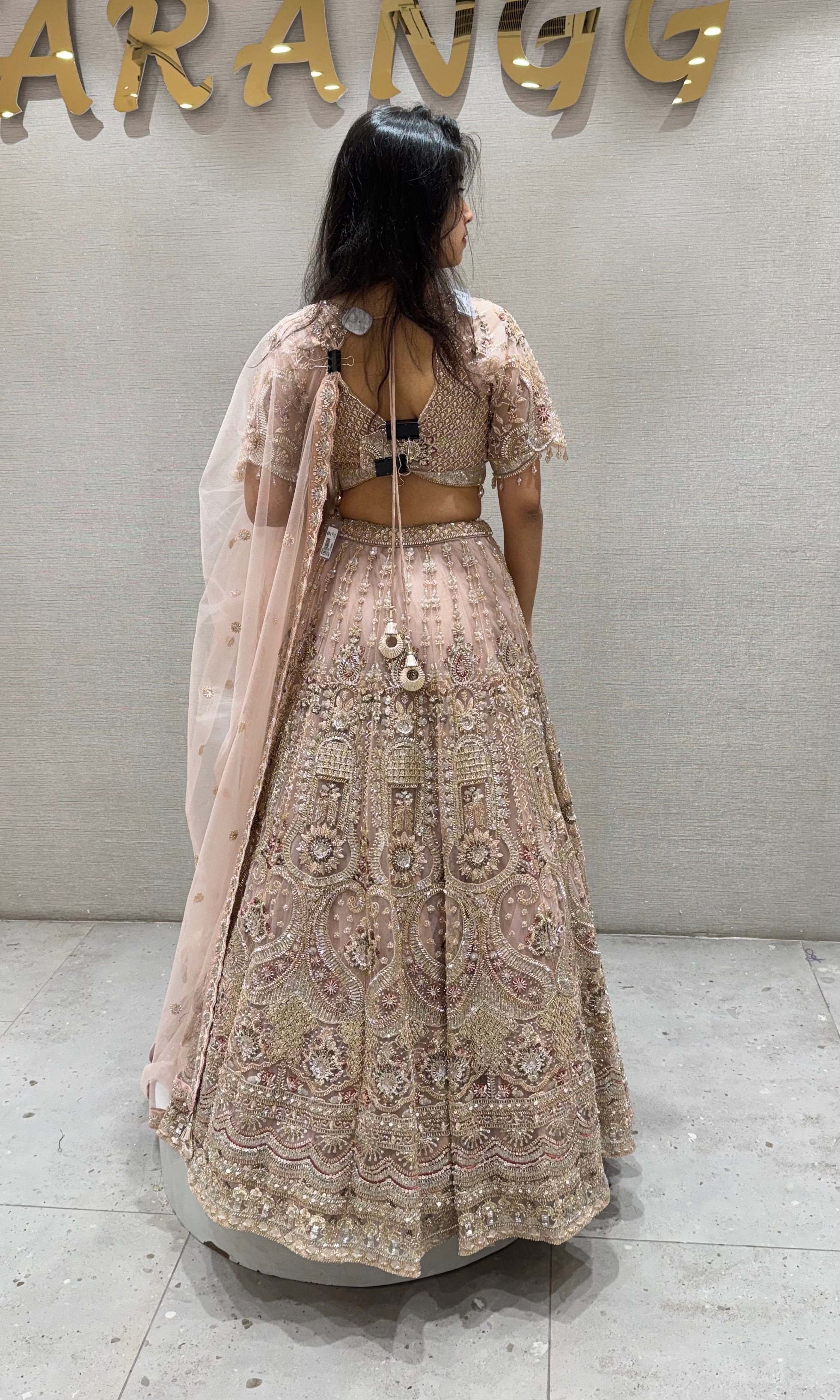 Peach INTRICATE EMBROIDERED LEHENGA