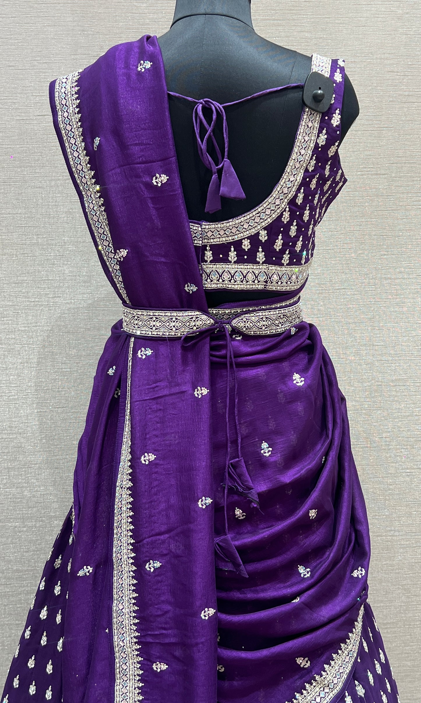 ⚛️ Purple Lehanga with belt and double Georgette 🪸