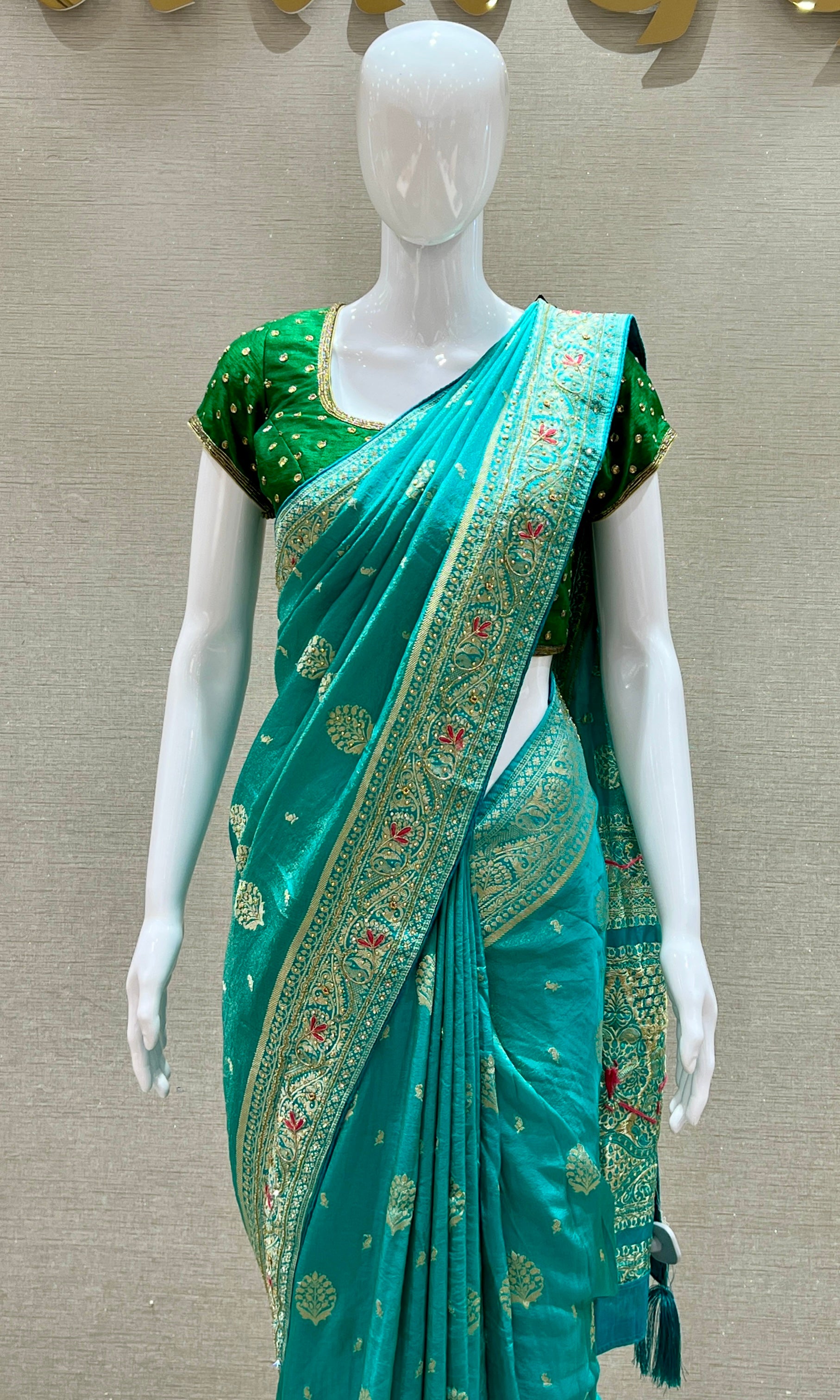 Blue saree