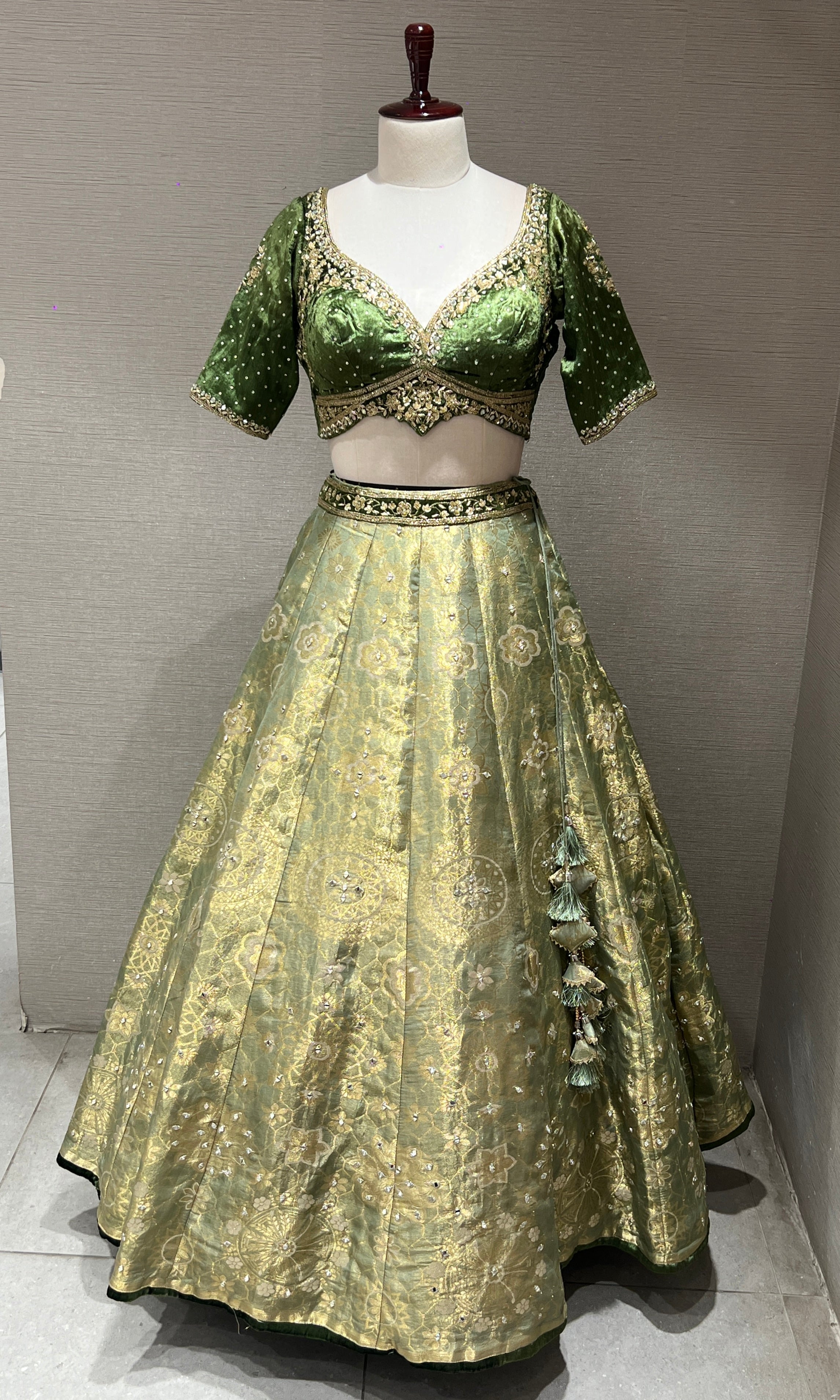 Regal Fern – Banarasi Silk Lehenga